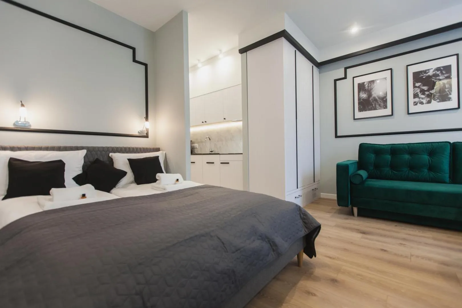 Bed in City Break Atelier Praga Apartamenty