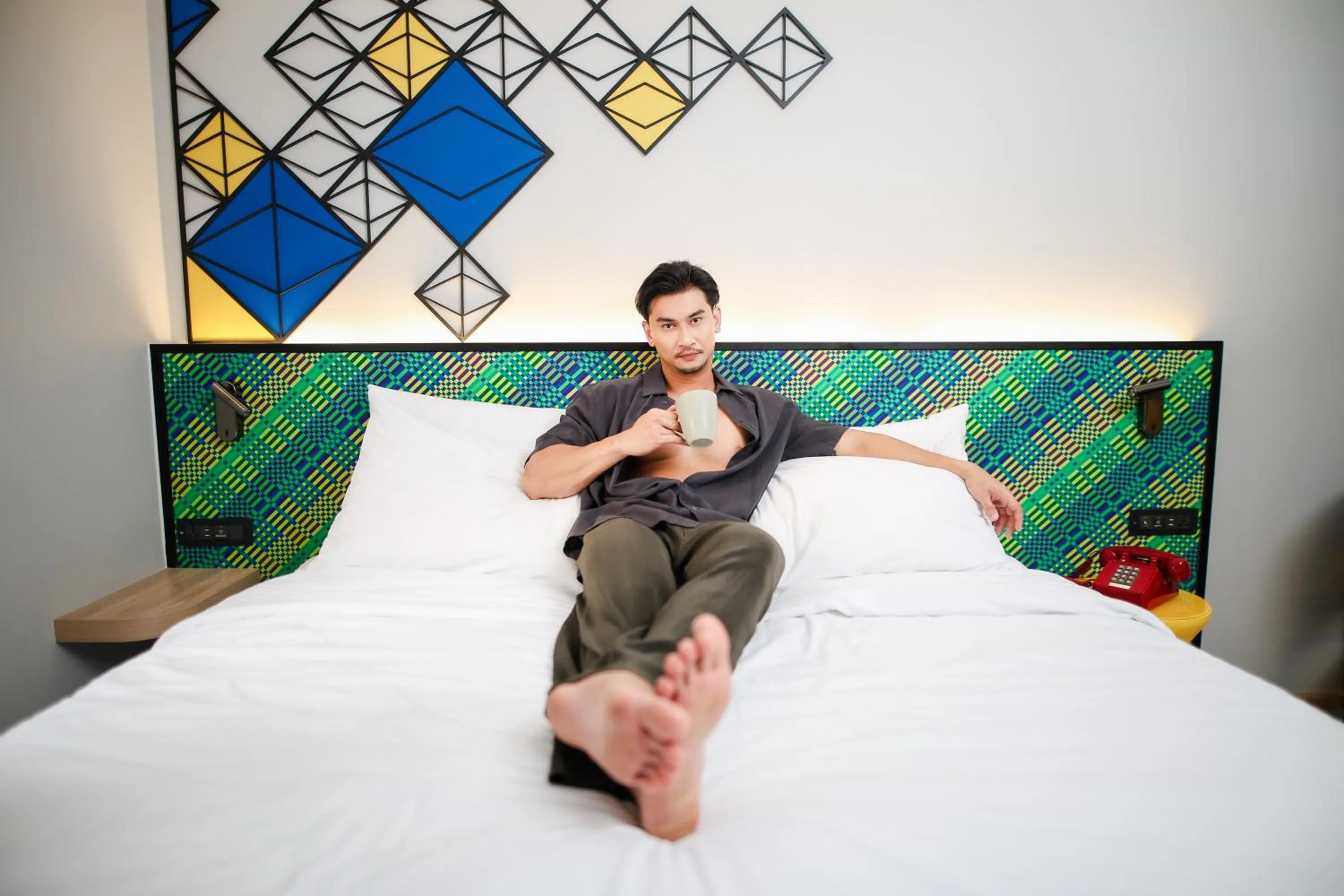 Bed in ibis Styles Bangkok Silom