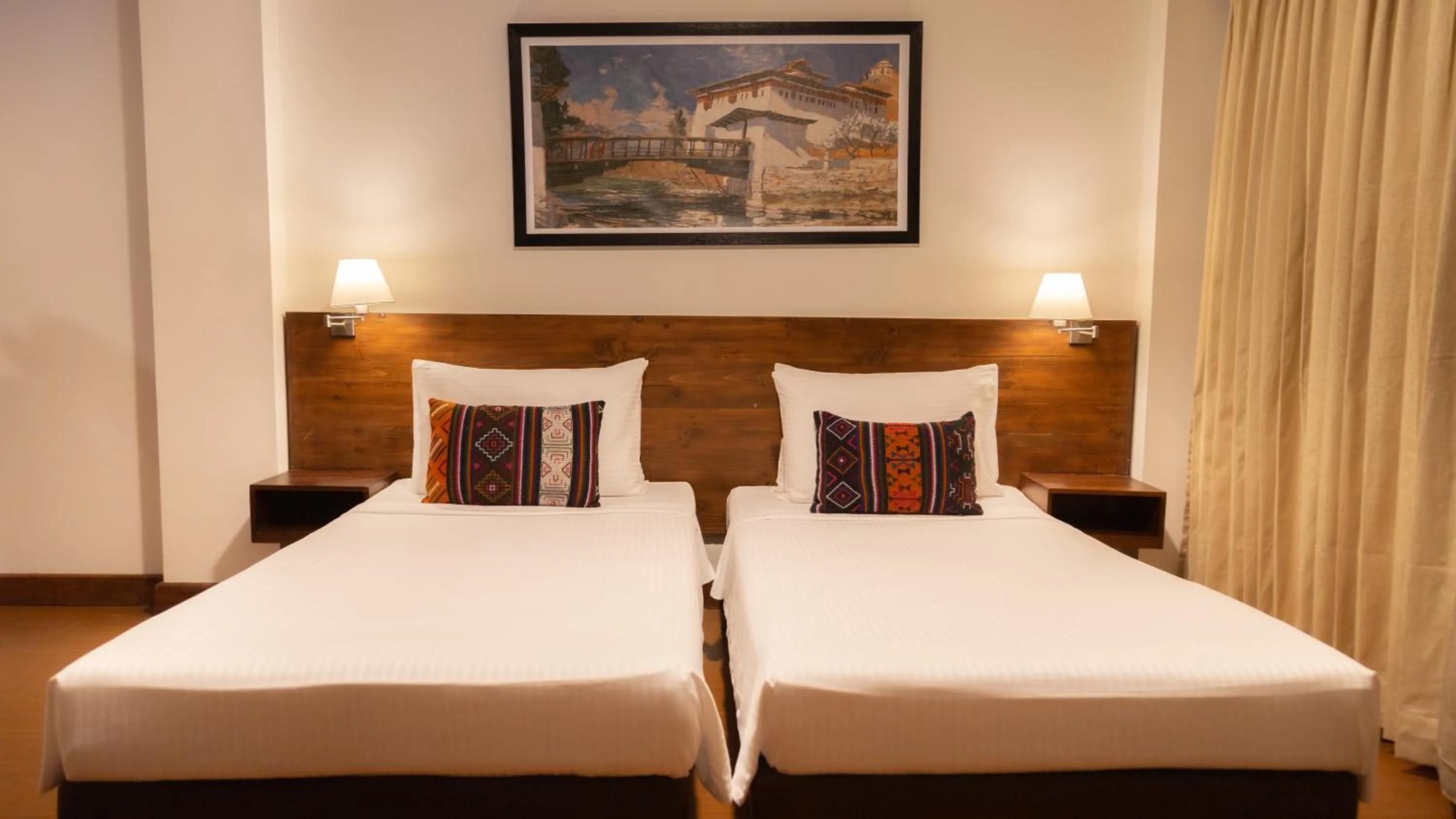 Bed in Lemon Tree Hotel, Thimphu