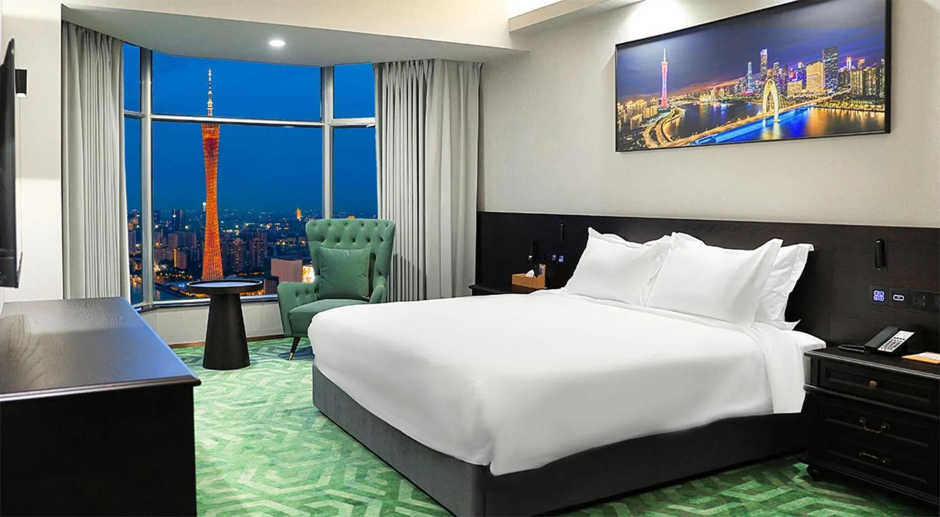 Bed in Ramada by Wyndham Pearl Guangzhou-Canton Fair Free Shuttle Bus