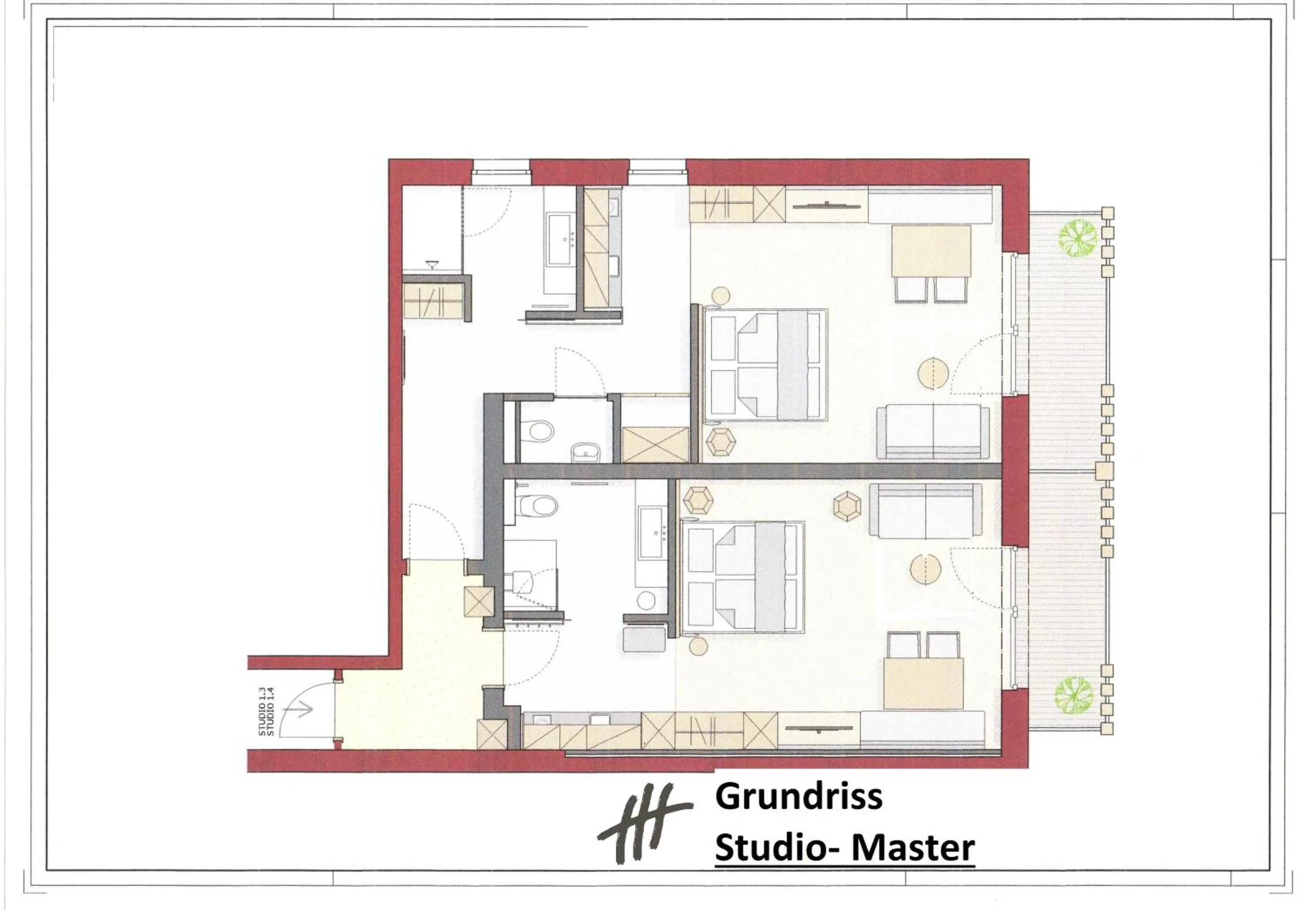 Property building in VIER Studios & Restaurant