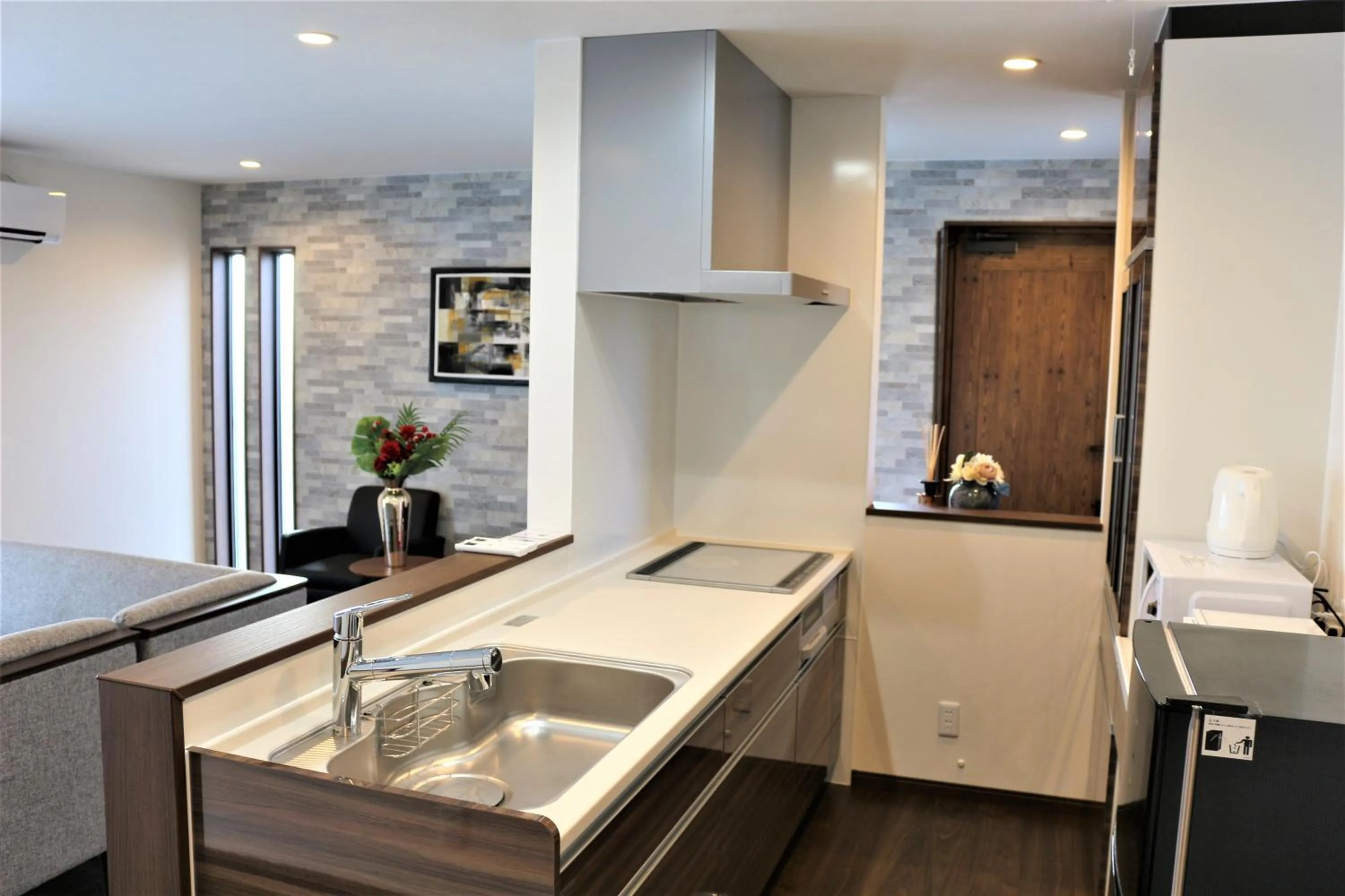 Kitchen or kitchenette in E-horizon Resort コンドミニアム名護D