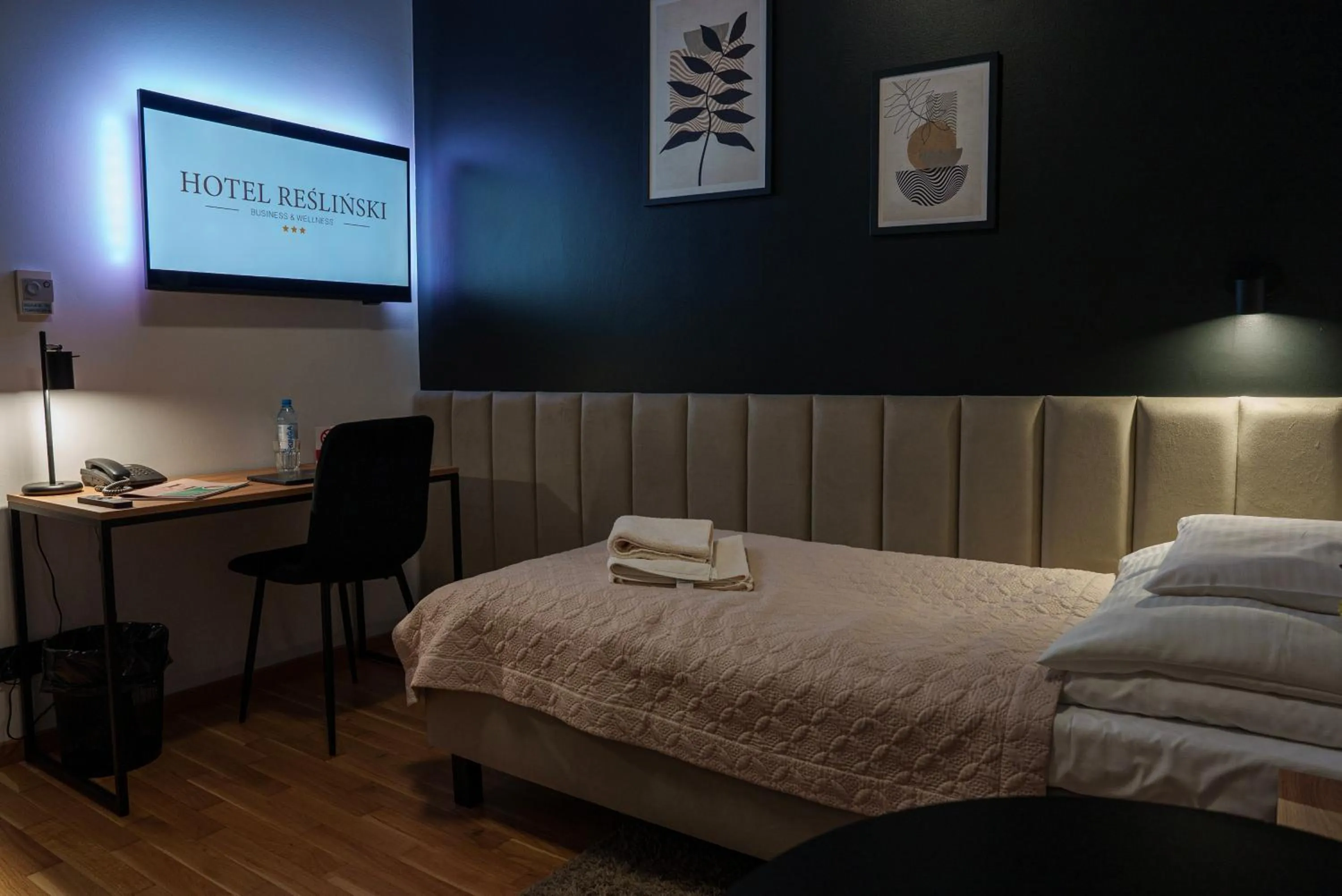 Bed in Hotel Reśliński