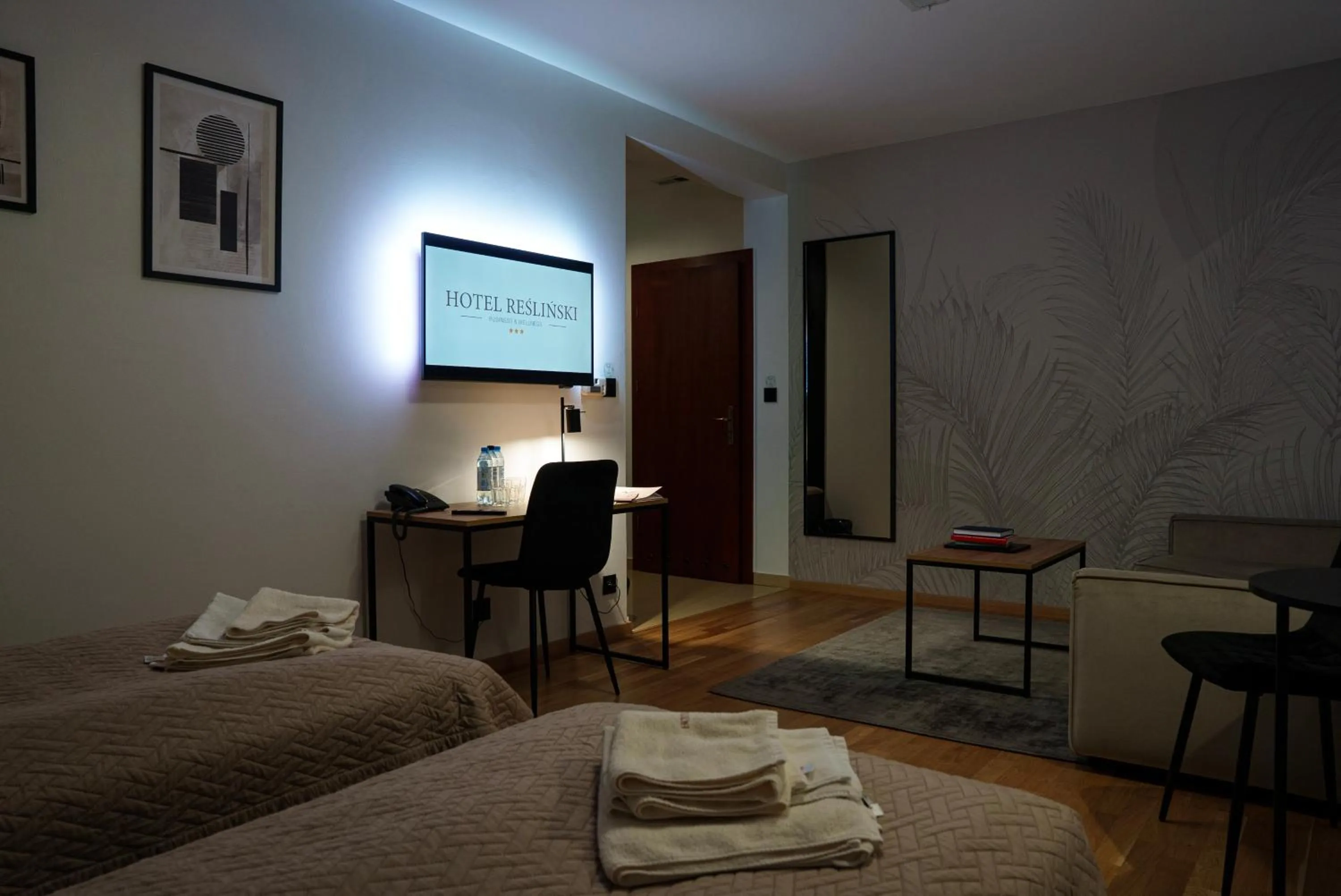 Bed in Hotel Reśliński