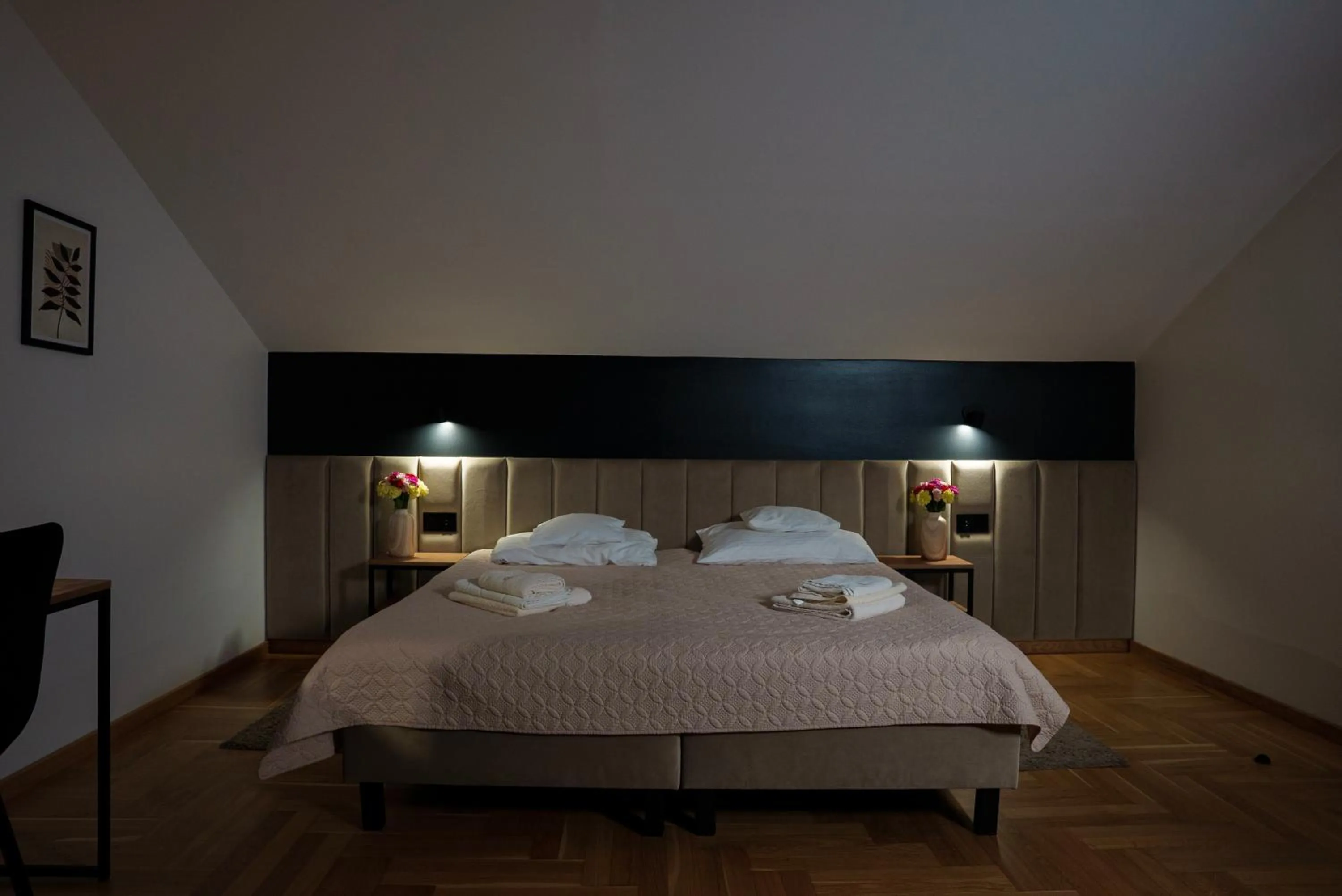 Bed in Hotel Reśliński