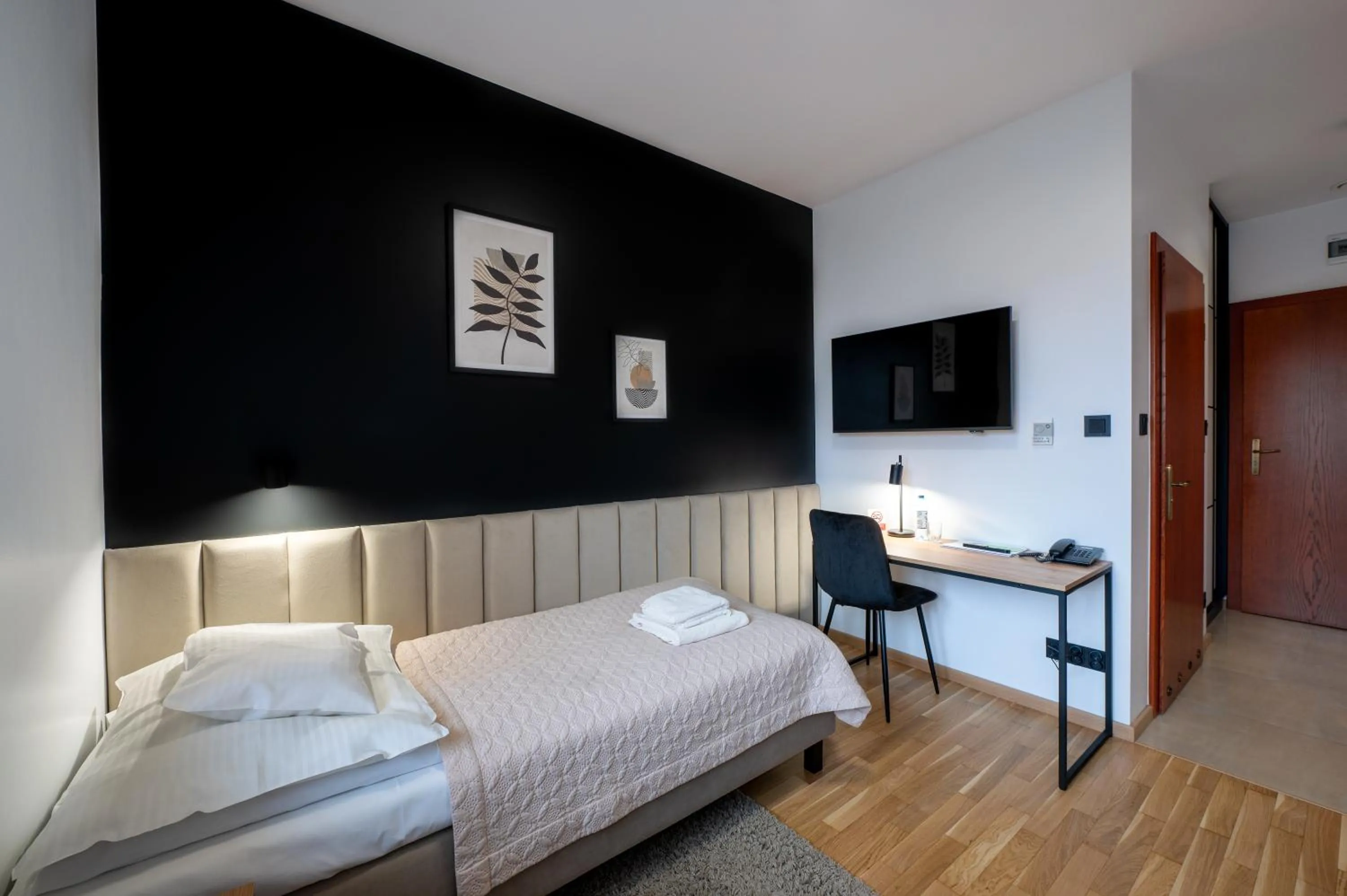 Bed in Hotel Reśliński