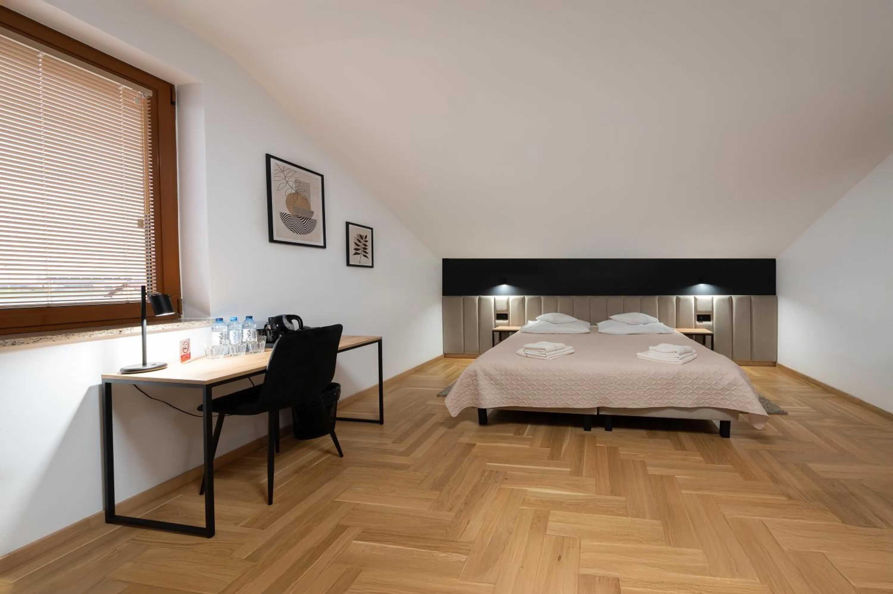 Bed in Hotel Reśliński