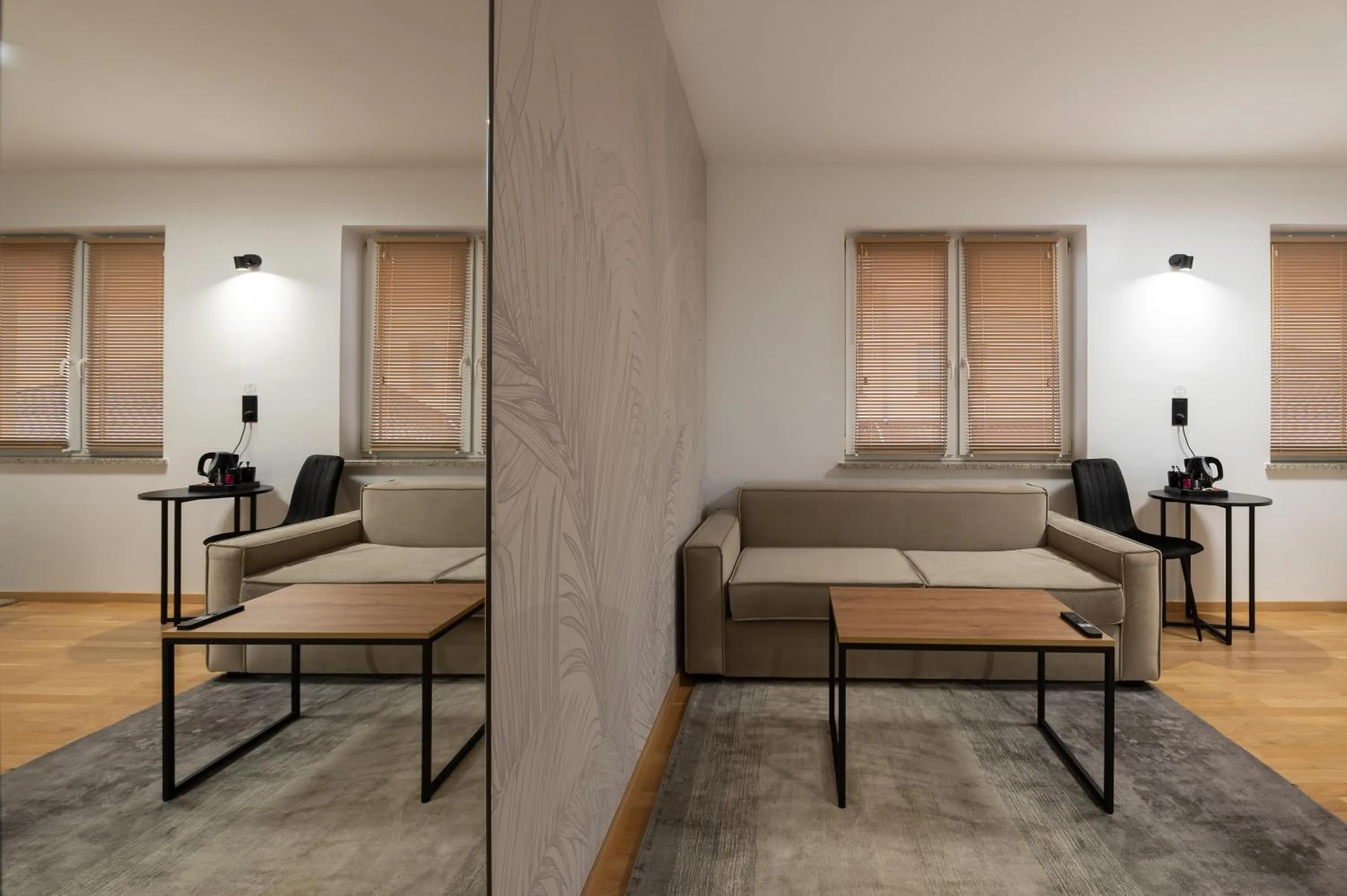 Living room, Bed in Hotel Reśliński