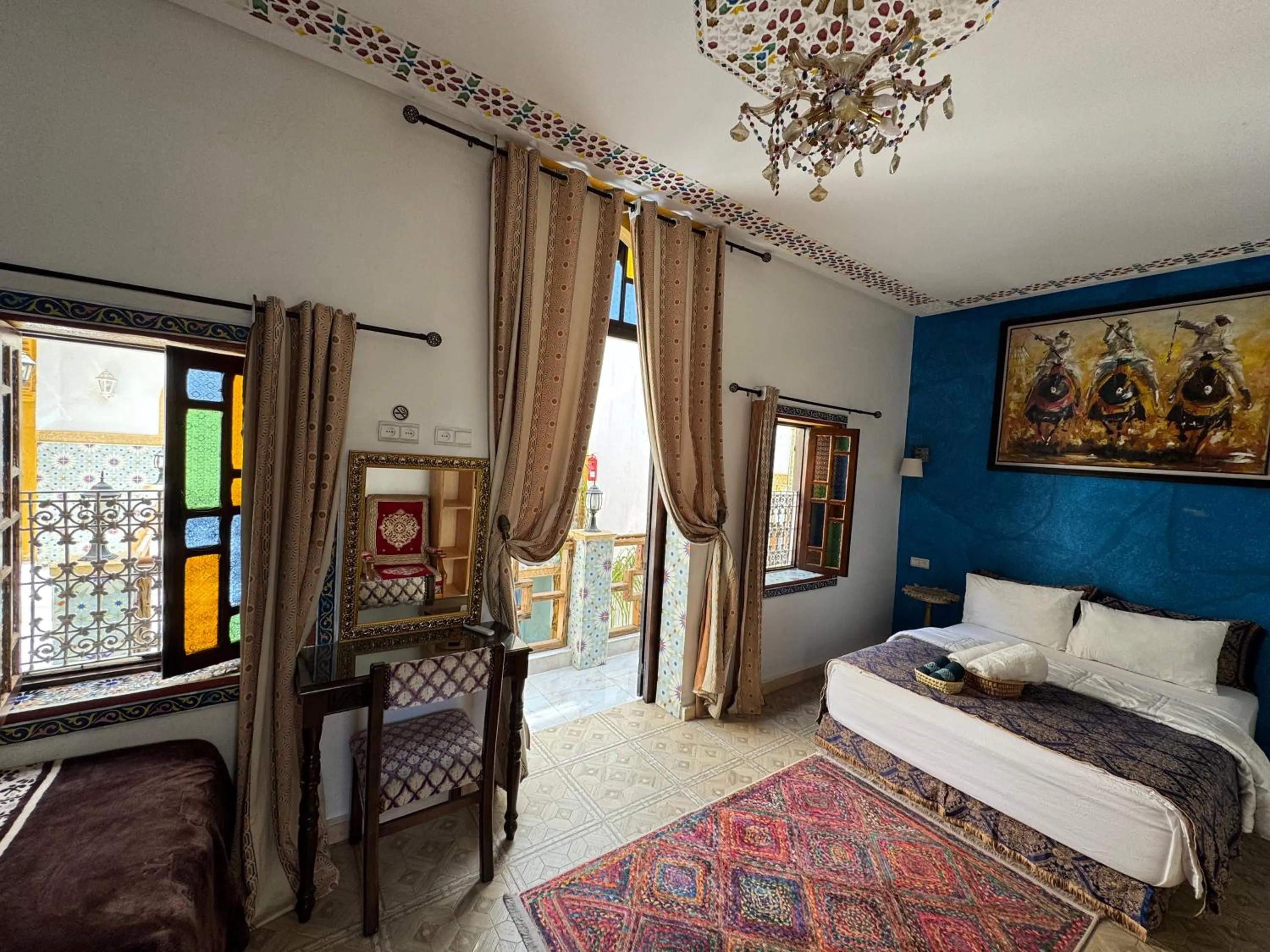 Bed in RIAD ESMERALDA By Dar Ouezzani