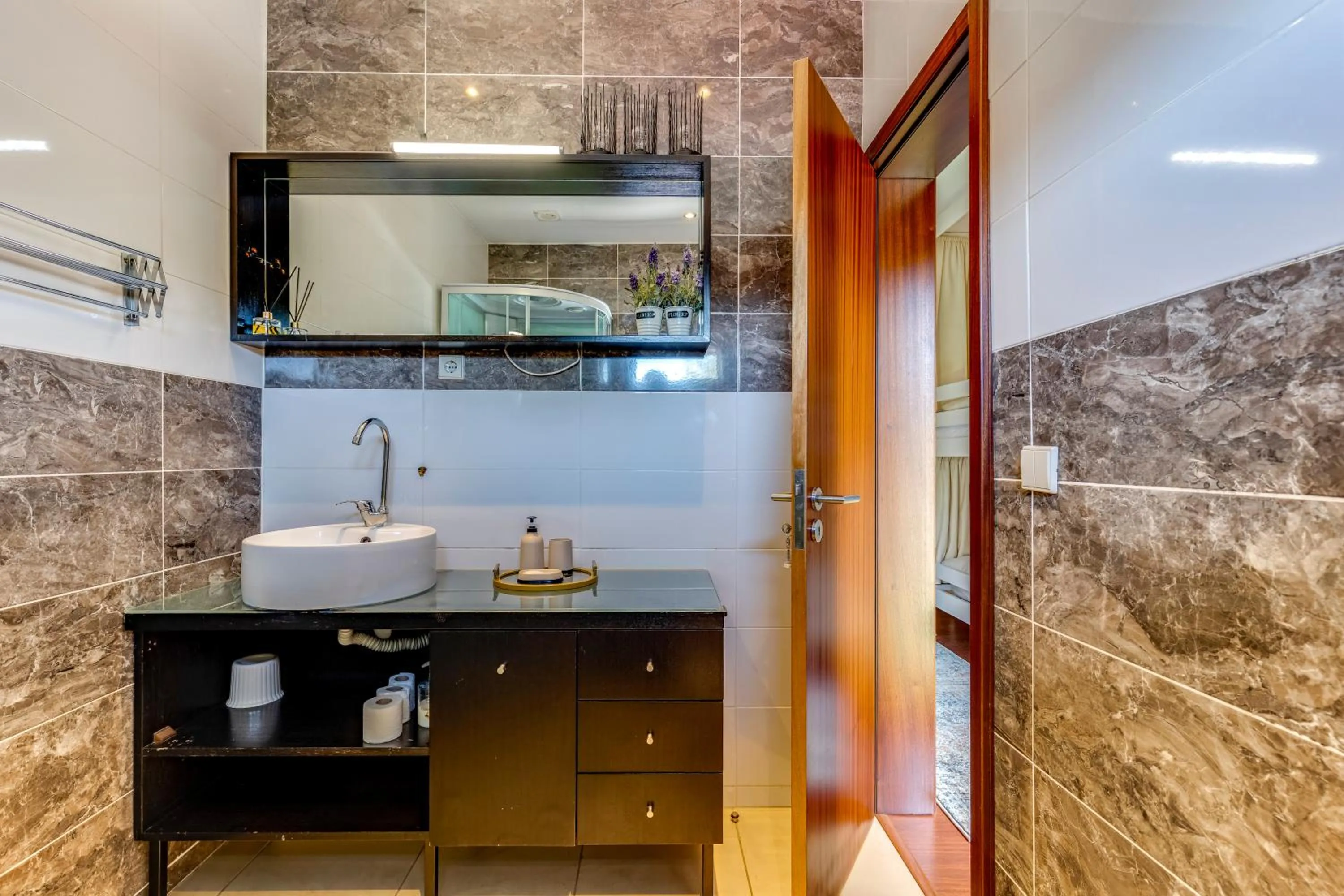 Shower in Garden in Town Hostel