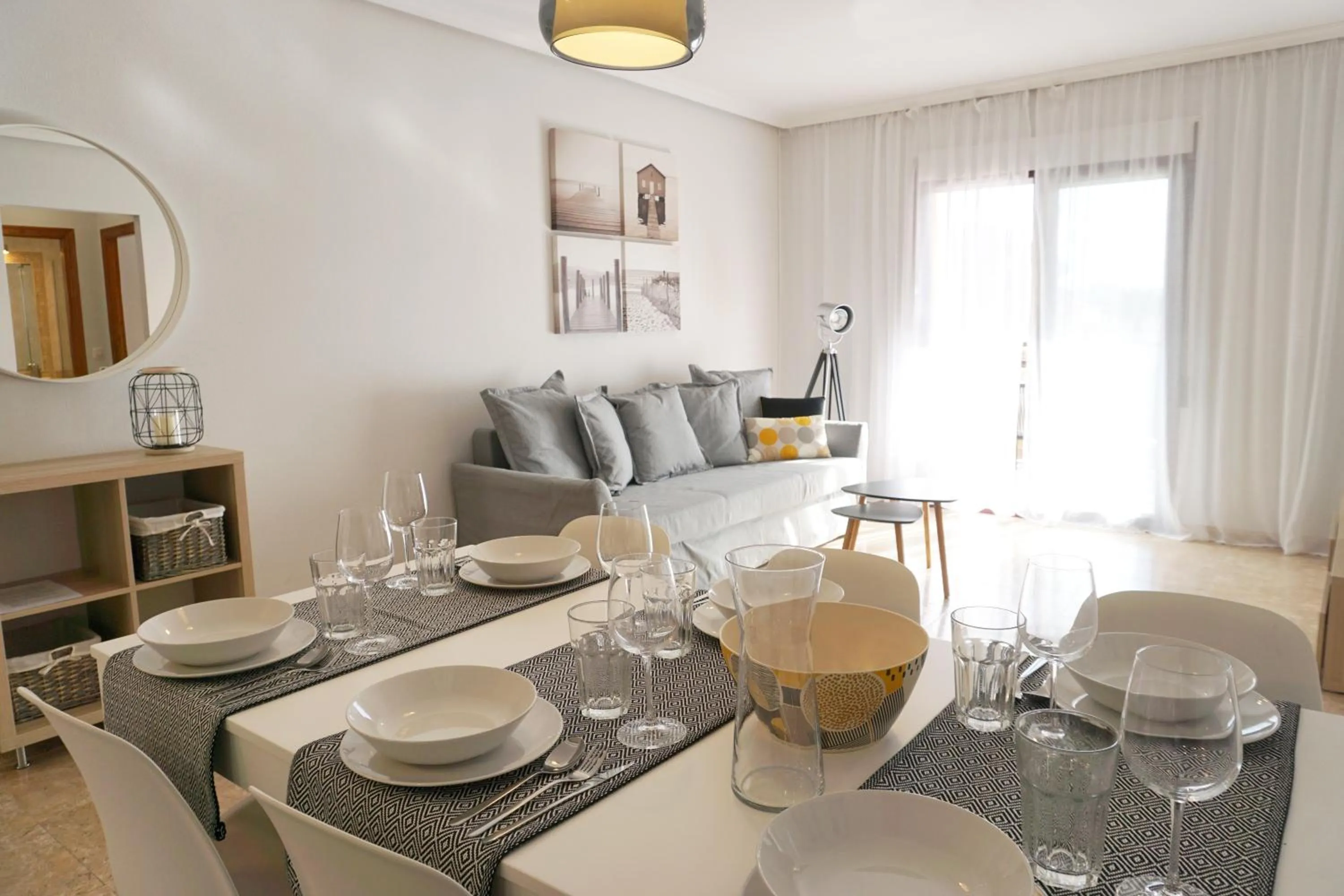 Living room in COSTA MARINA - Cabo Roig - Vista a piscina