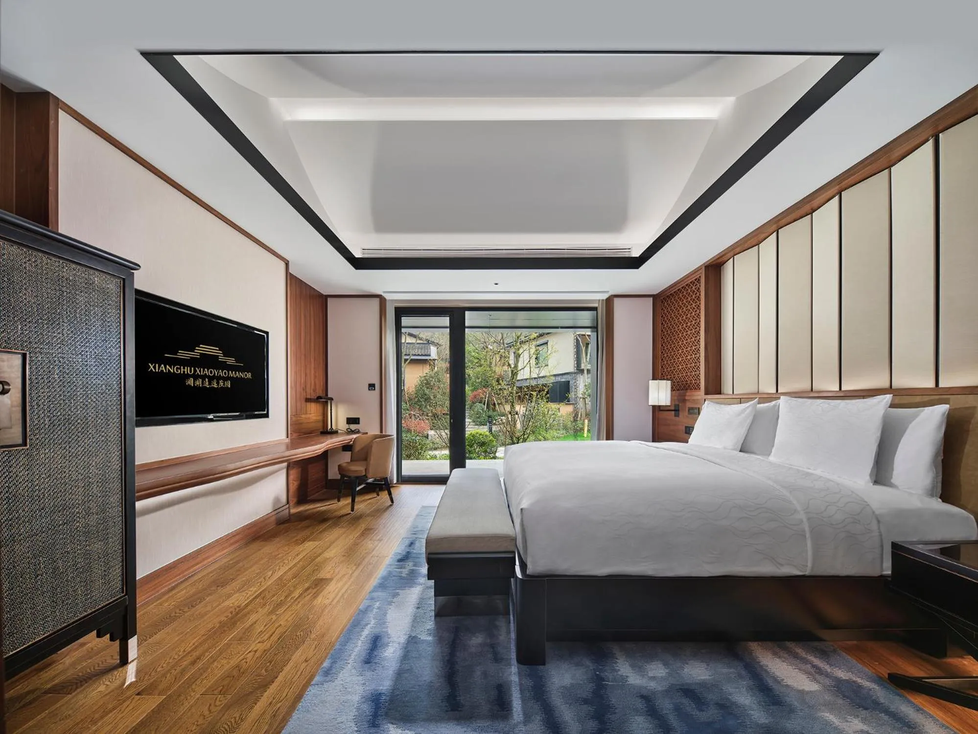 Photo of the whole room, Bed in Xianghu Xiaoyao Manor