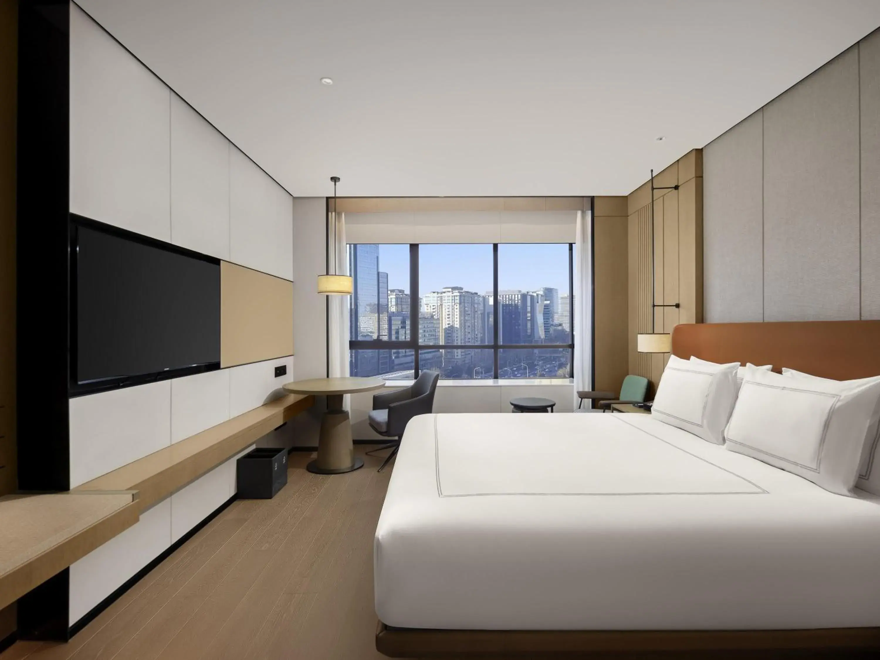 Bedroom, Bed in Swissotel Beijing Hong Kong Macau Center - 1 min to subway Bedroom, Bed in Swissotel Beijing Hong Kong Macau Center - 1 min to subway