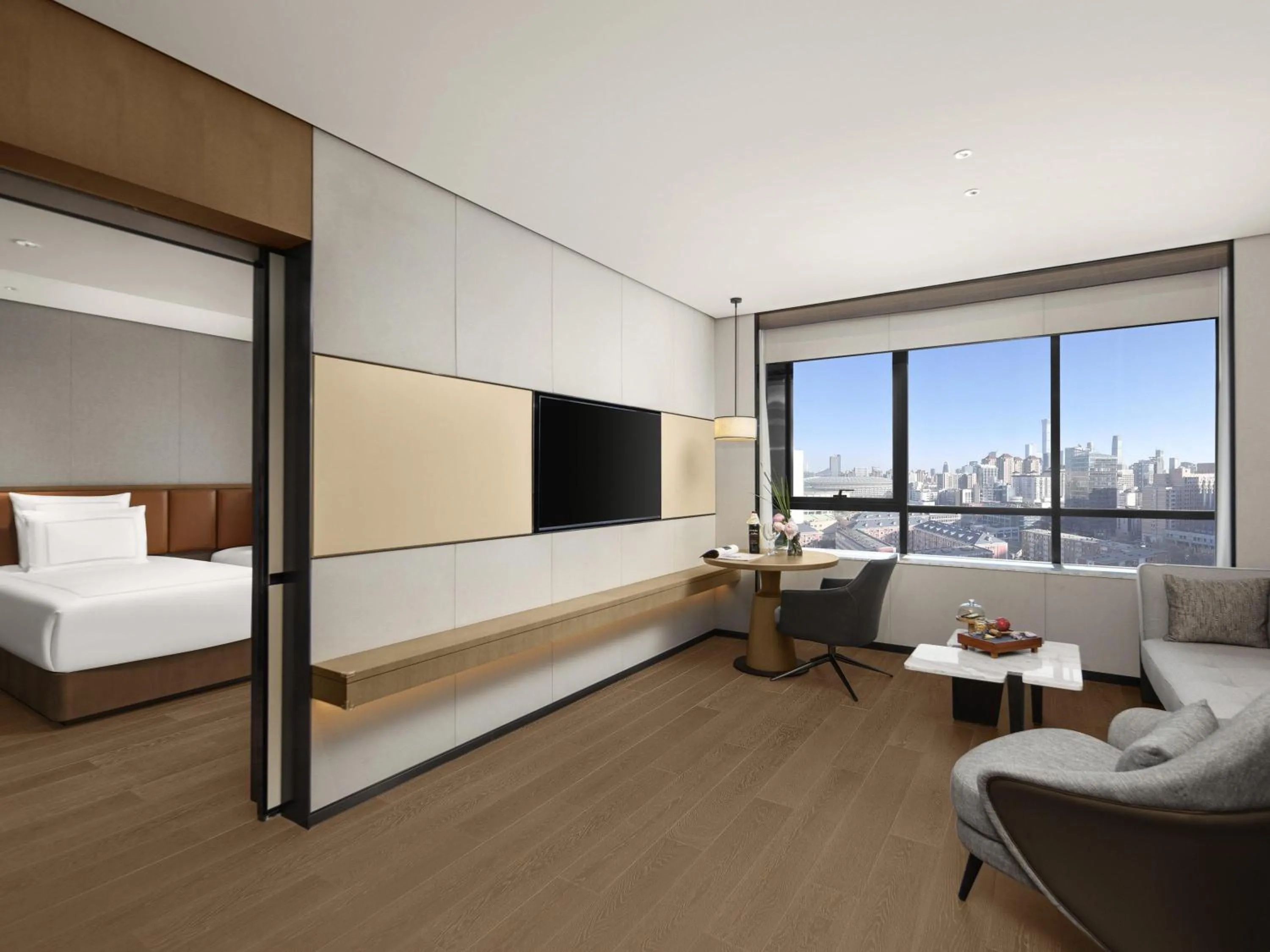 Photo of the whole room, Bed in Swissotel Beijing Hong Kong Macau Center - 1 min to subway