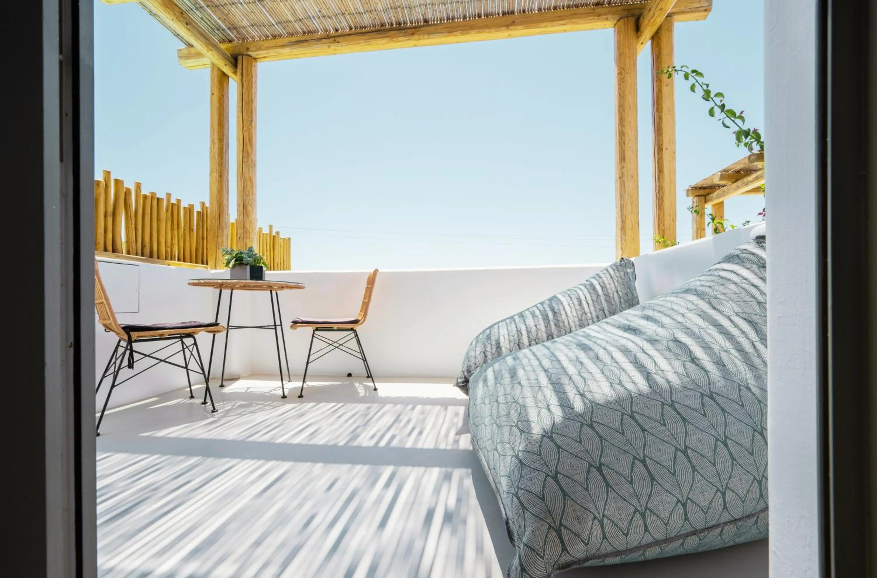 Balcony/Terrace, Bed in Aegean Hospitality