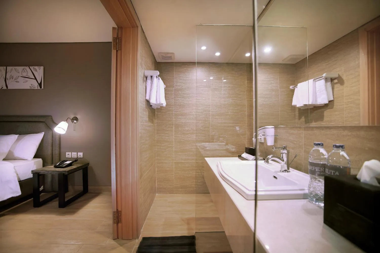 Bathroom, Bed in Harper Kuta Hotel by ASTON