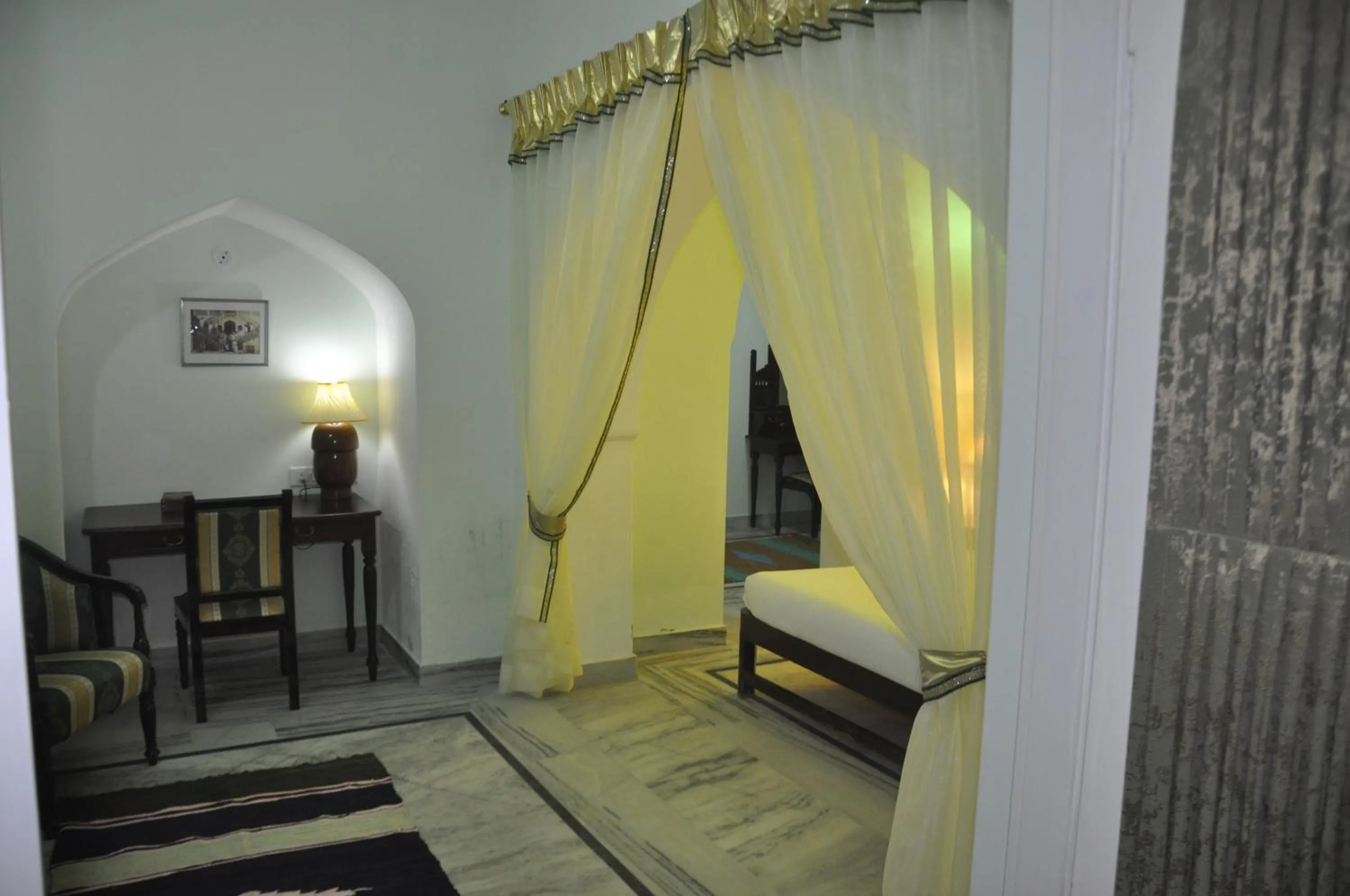 Decorative detail, Bed in Castle Khandela A Heritage Castle