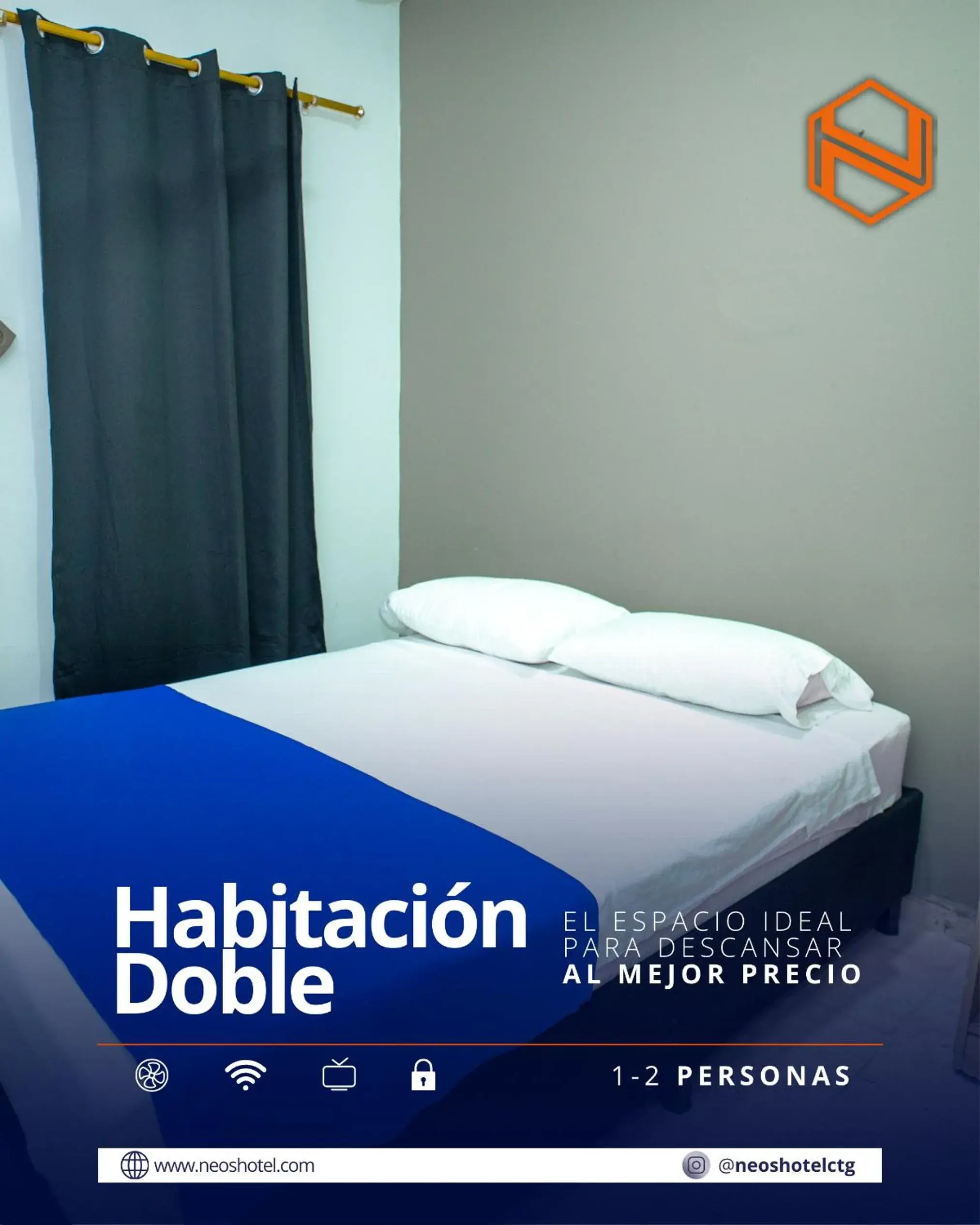 Standard Double Room with Fan in Neos Hotel Cartagena Standard Double Room with Fan in Neos Hotel Cartagena