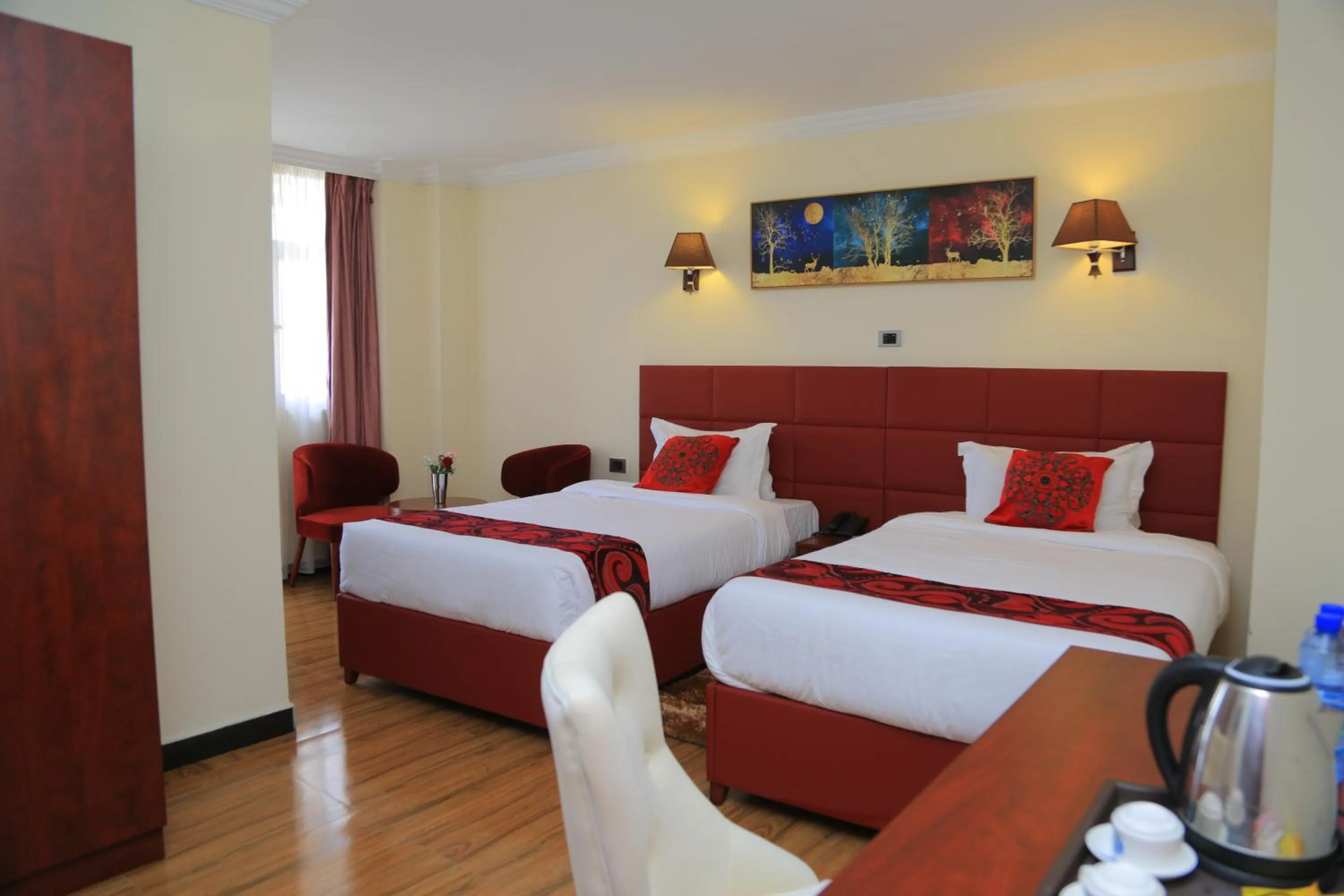 Bed in Moonlight Hotel Addis Ababa