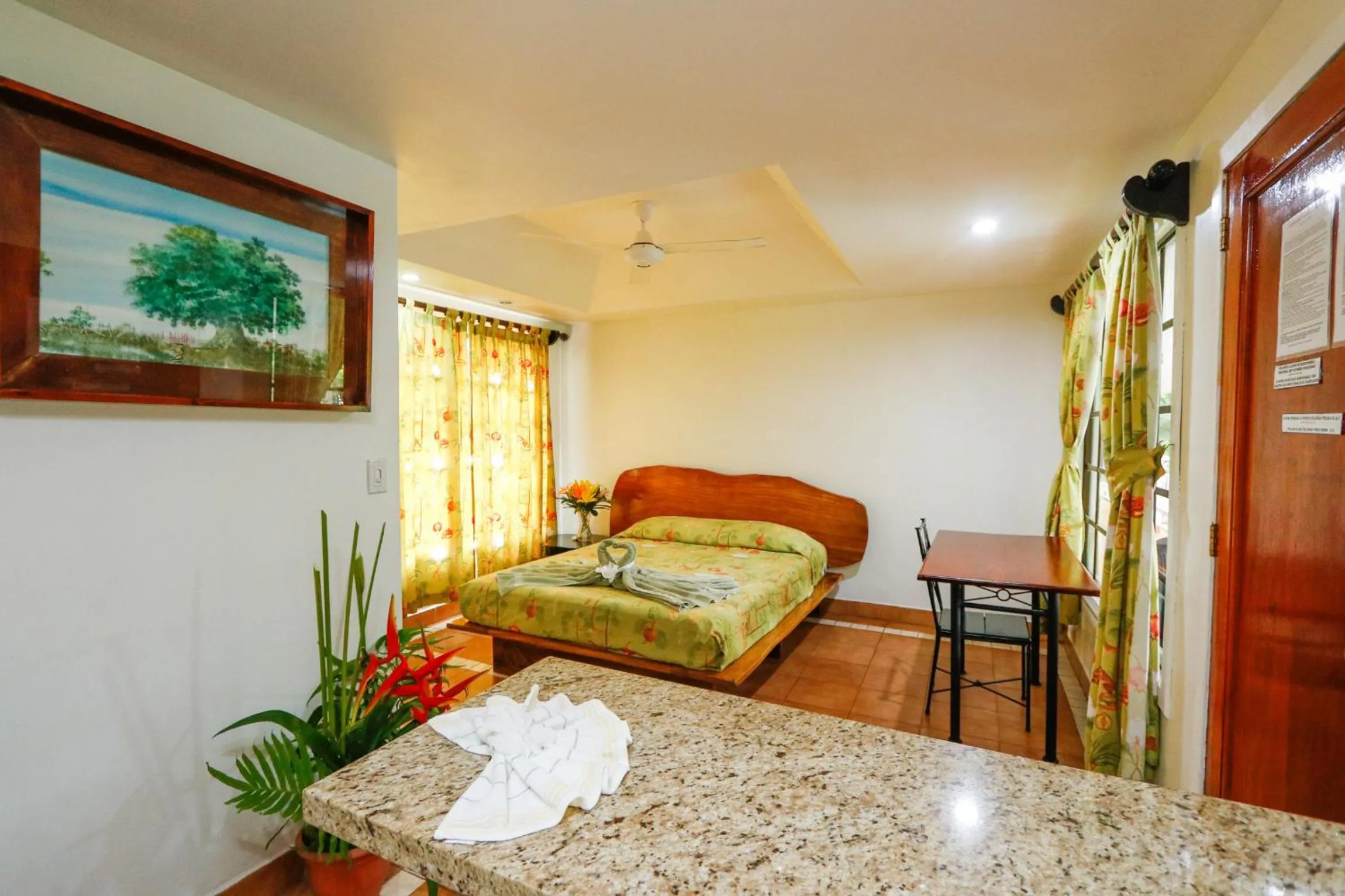 Living room, Bed in Oceanfront Hotel Verde Mar direct access to the beach