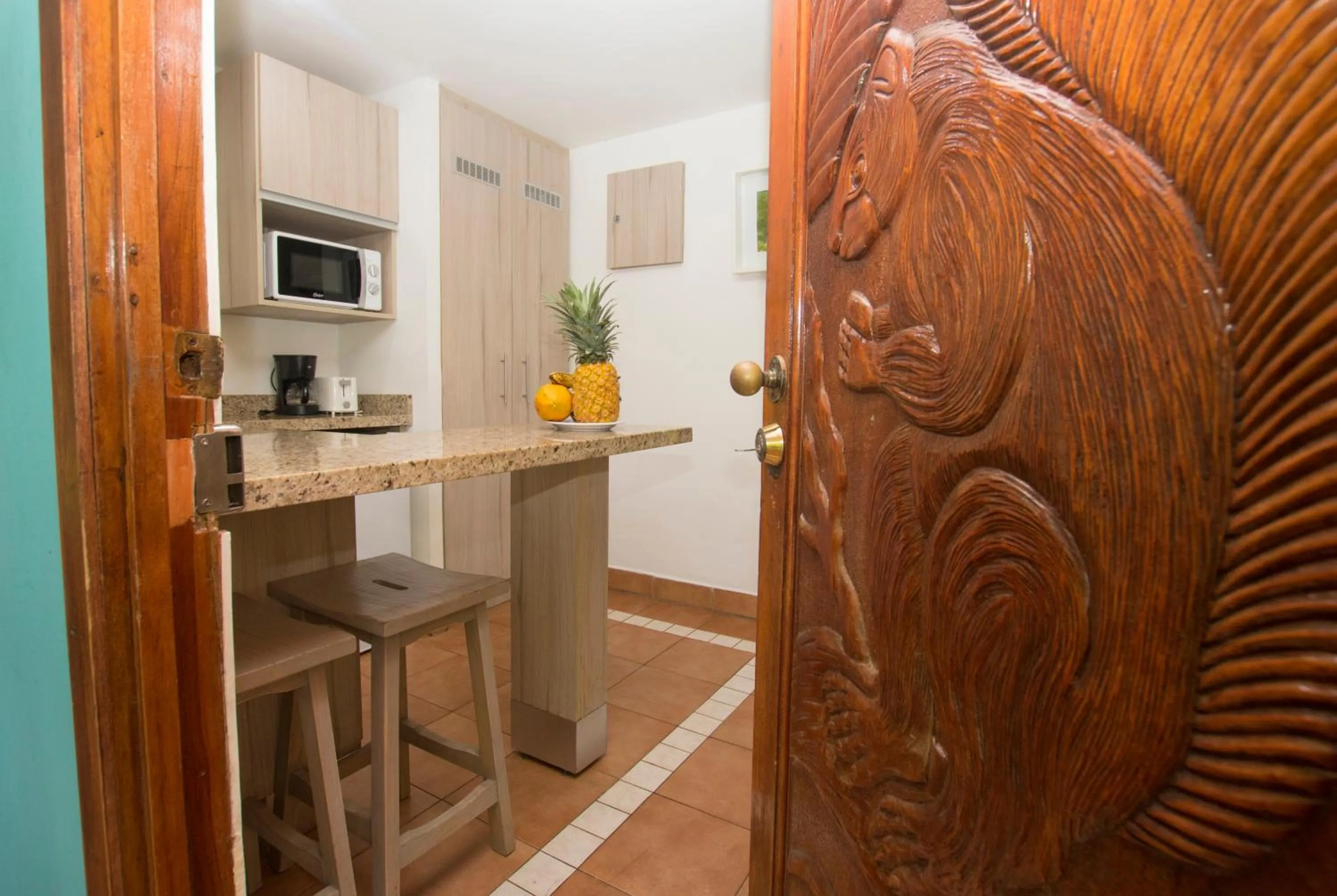 Kitchen or kitchenette in Oceanfront Hotel Verde Mar direct access to the beach