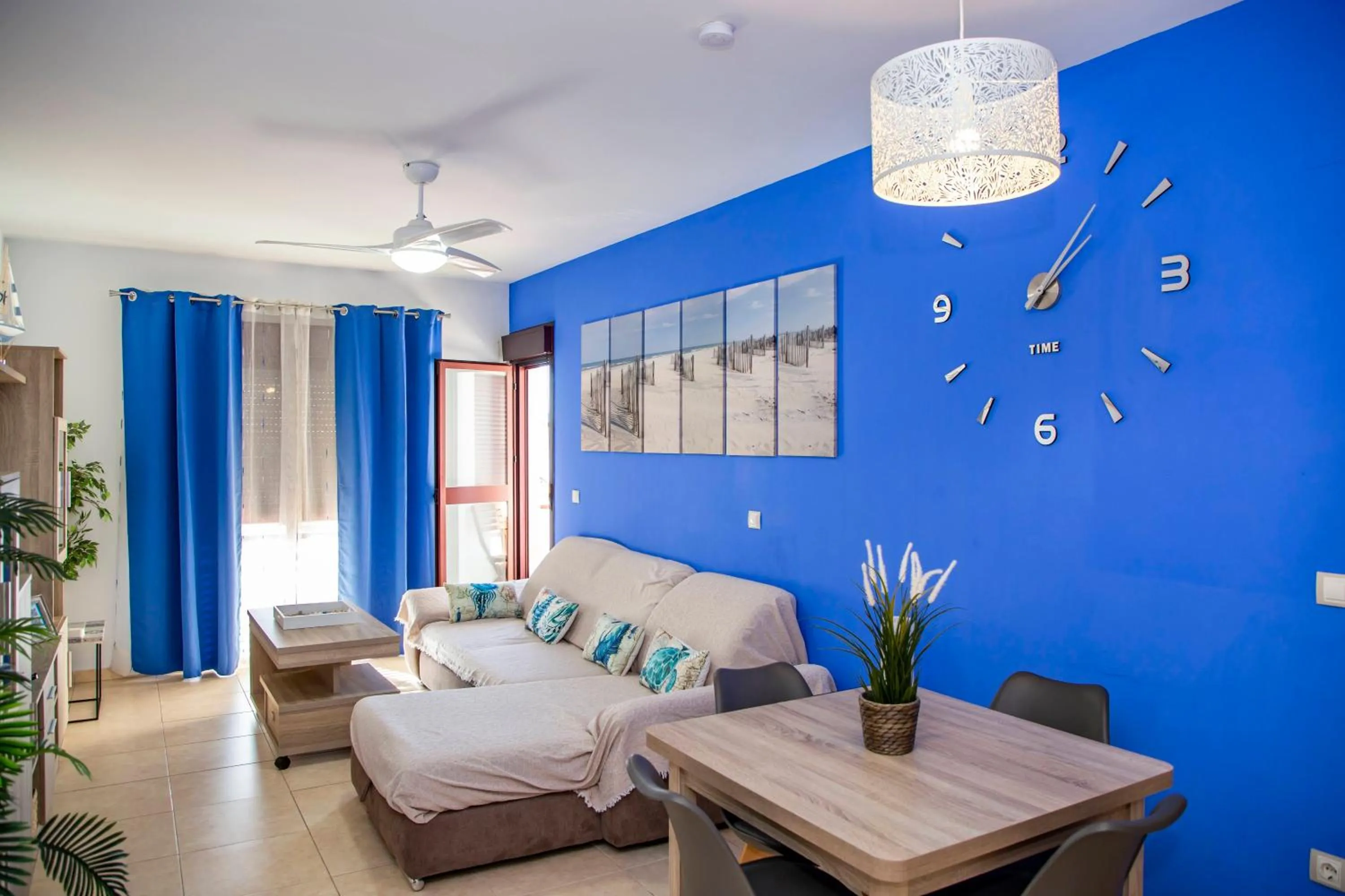 Living room, Bed in VALDECARRETAS Apartamento Rota cerca de playa