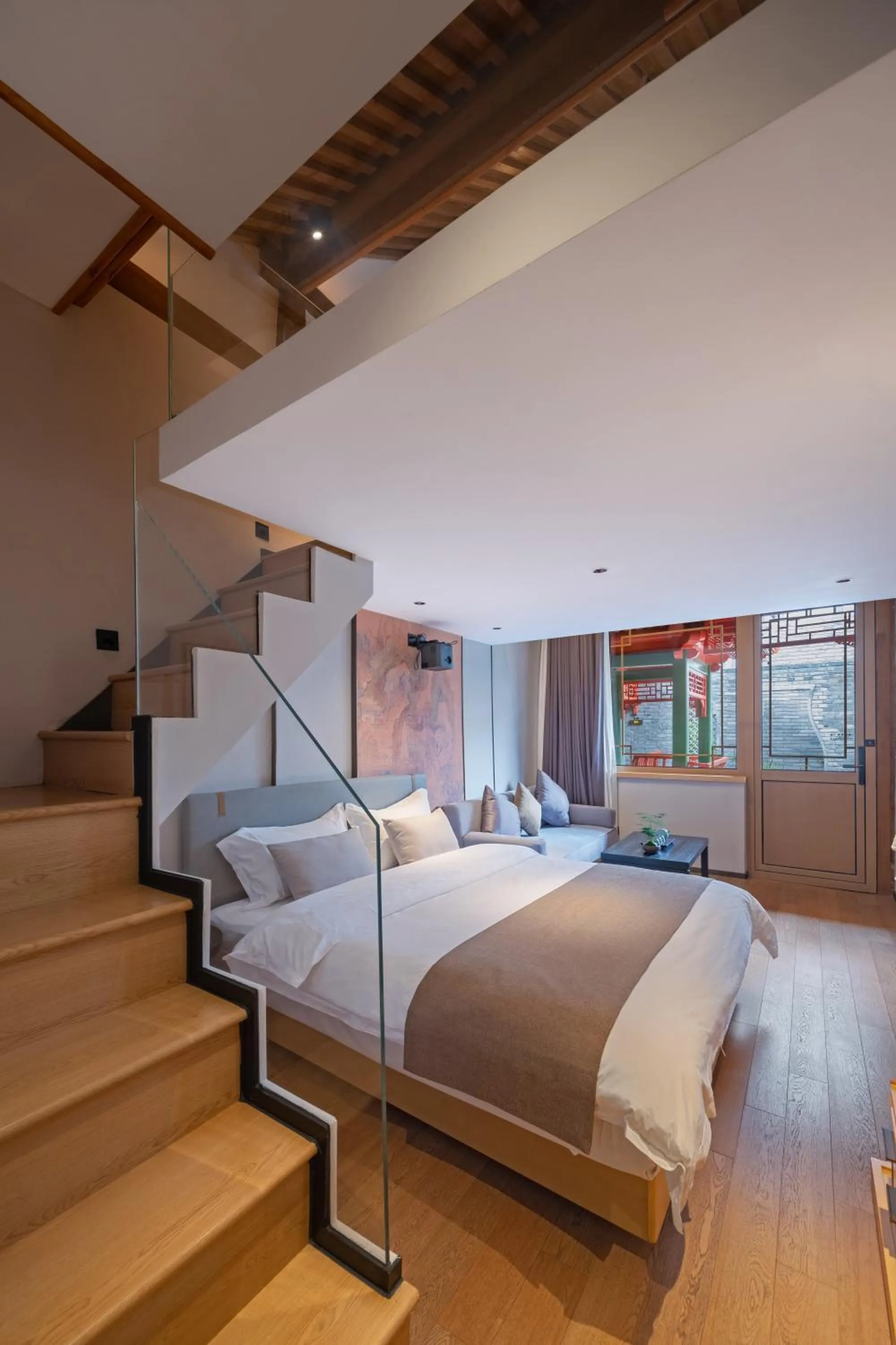 Bed in Xinxiang Yayuan Courtyard Hotel Beijing Tiananmen Wangfujing Branch
