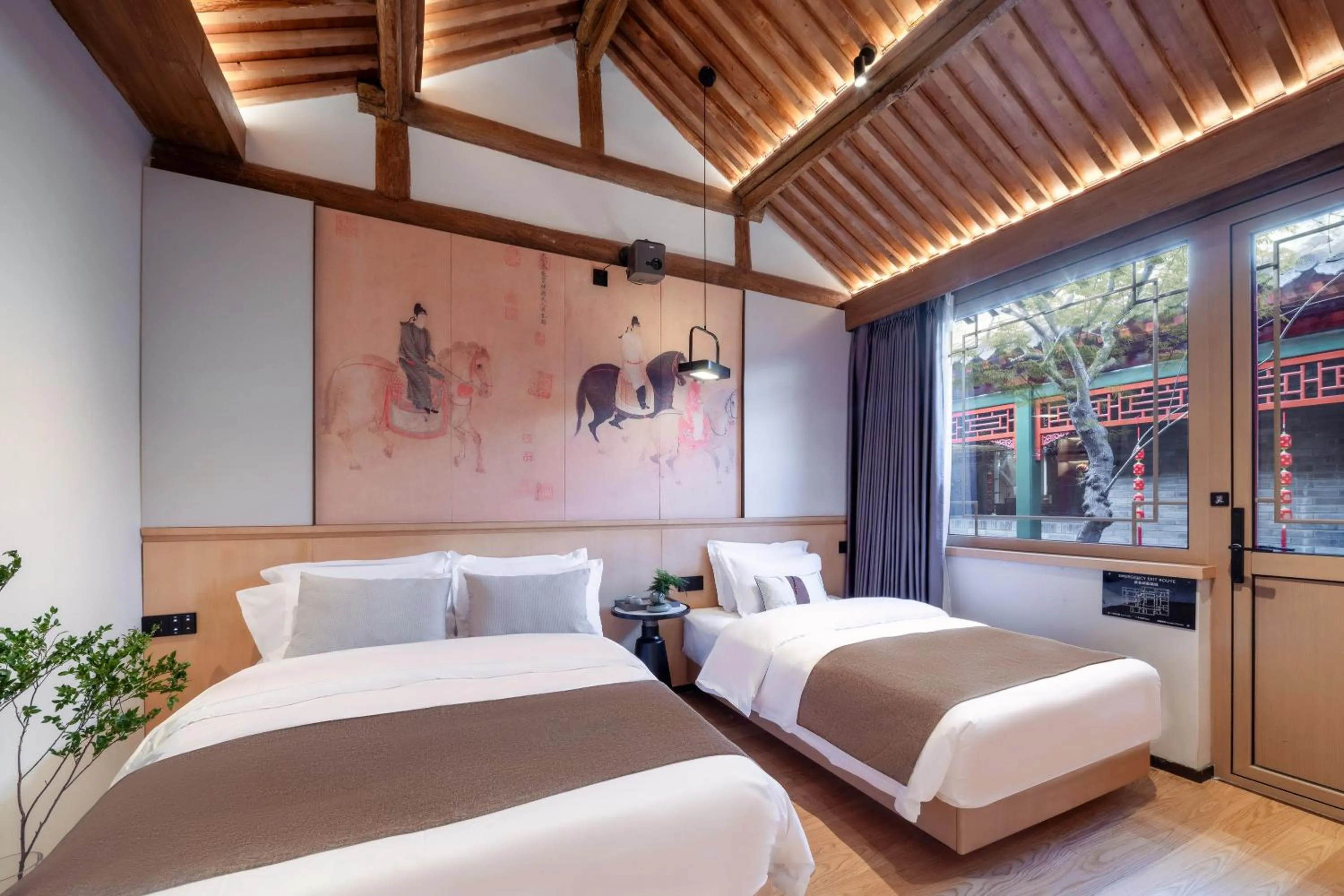 Bed in Xinxiang Yayuan Courtyard Hotel Beijing Tiananmen Wangfujing Branch