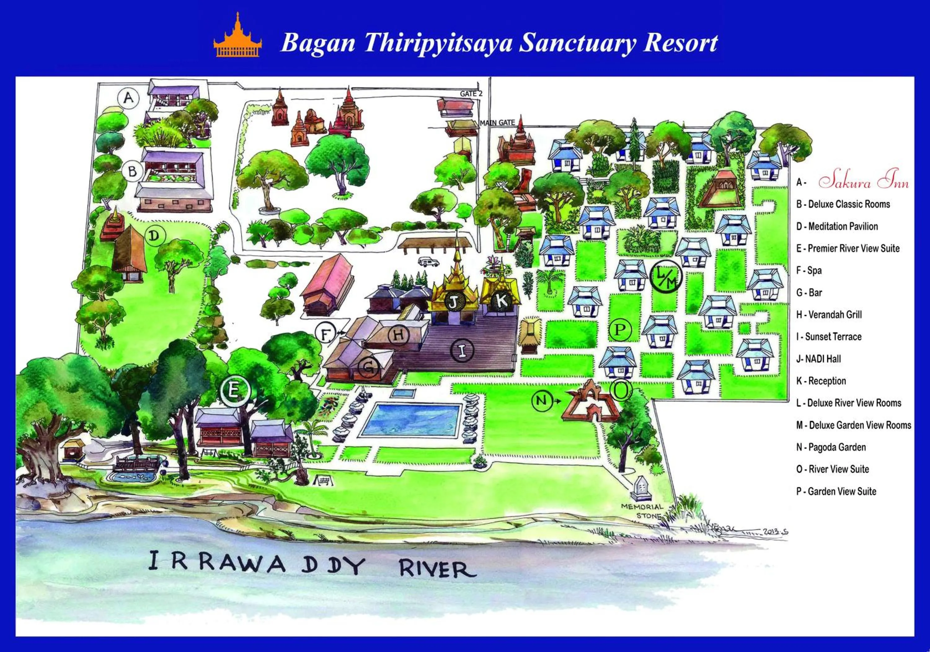 Text overlay in Bagan Thiripyitsaya Sanctuary Resort