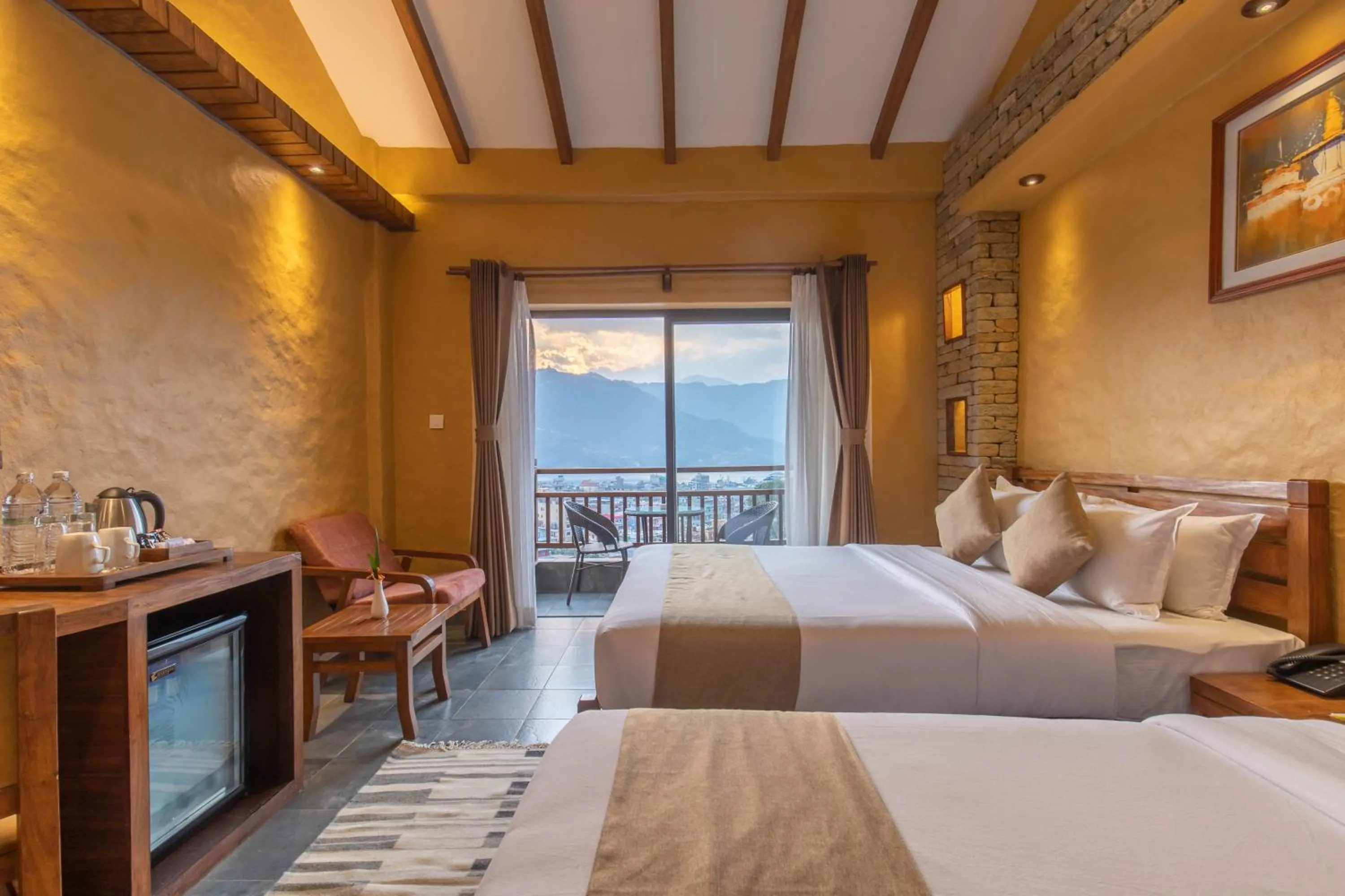 Bed in Bar Peepal Resort