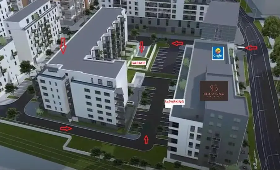 Bird's eye view in SLADOVNA Apartments Bird's eye view in SLADOVNA Apartments