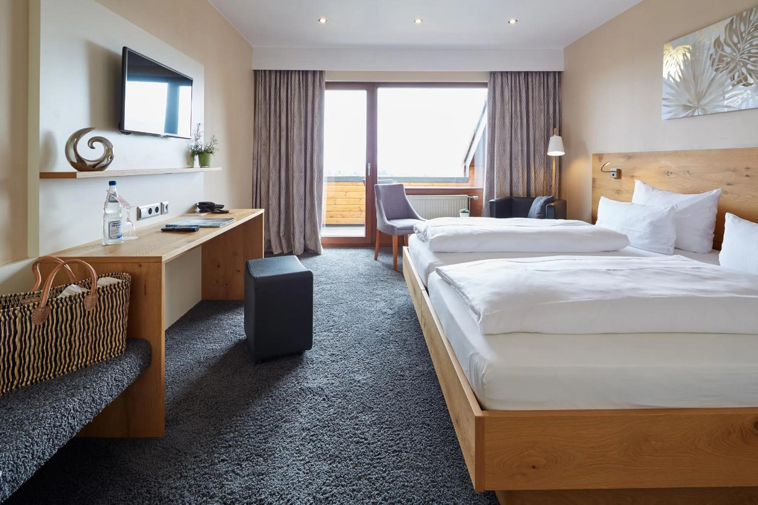 Bed in NaturKulturHotel Stumpf