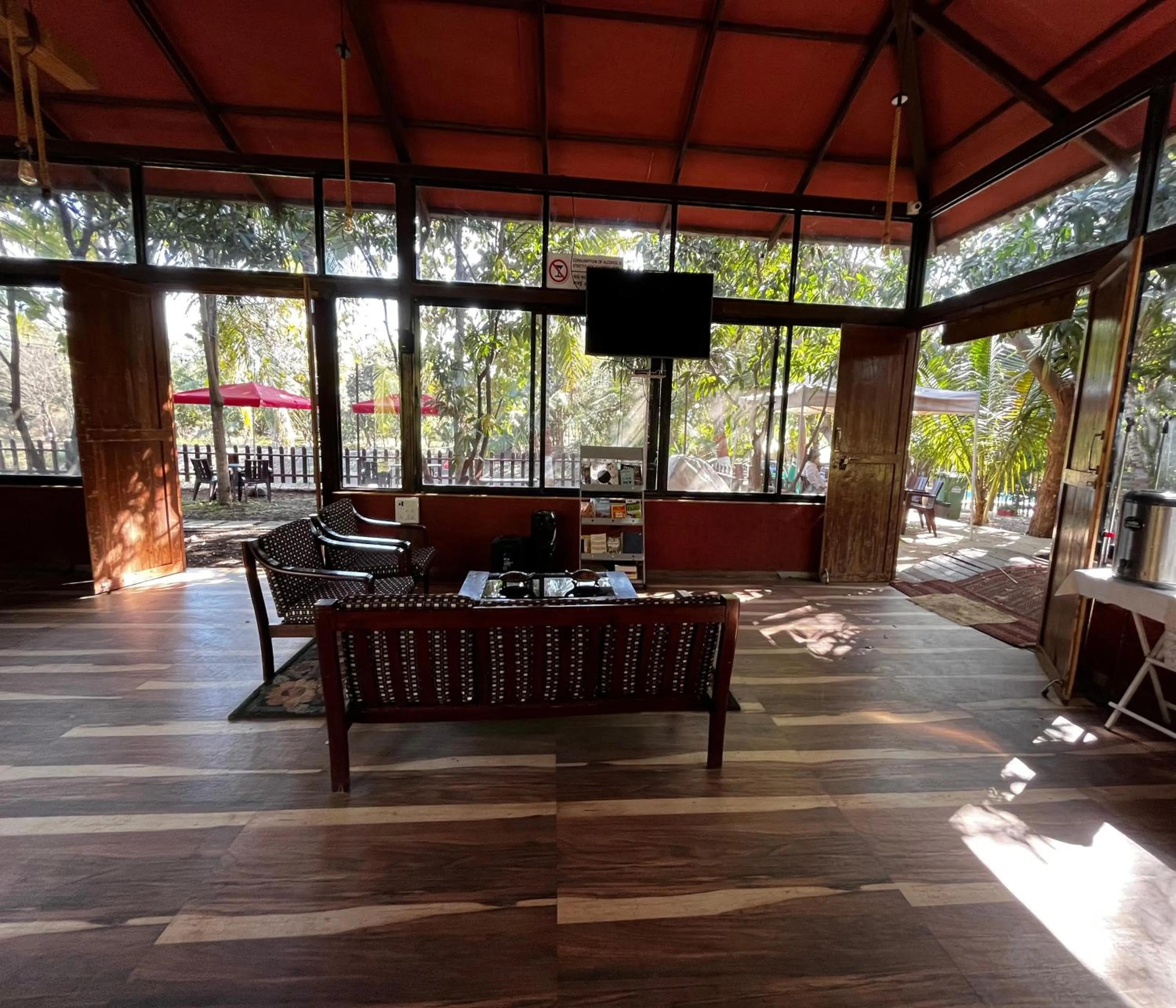 Seating area in Aranyagiri Countryside Resort, Near Pune