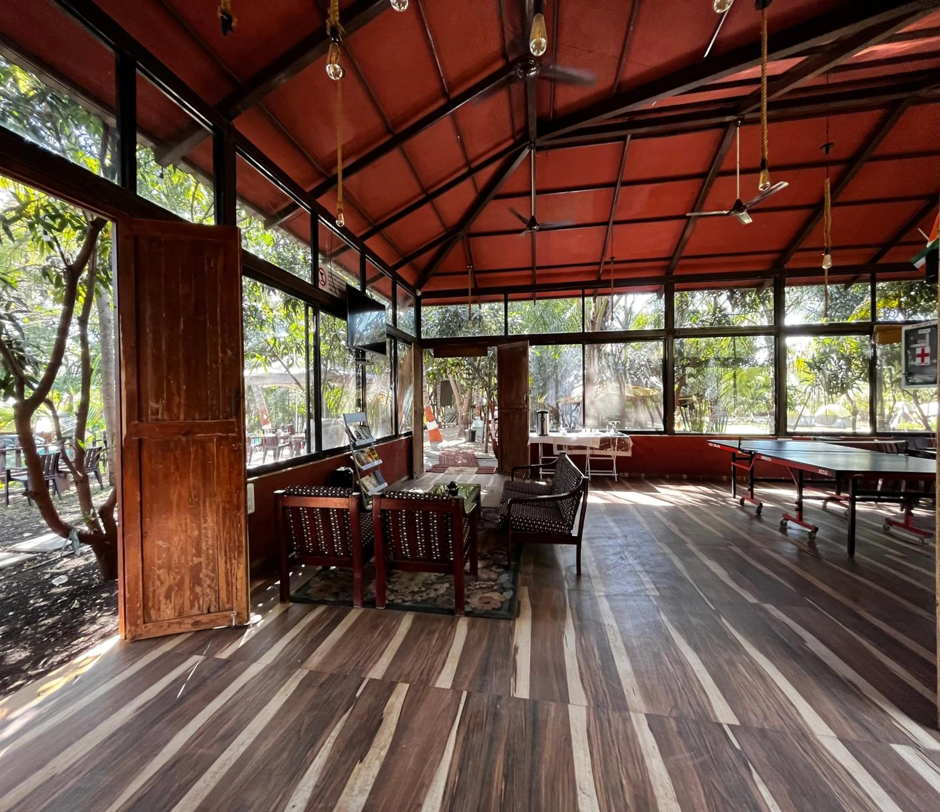 Lobby or reception in Aranyagiri Countryside Resort, Near Pune