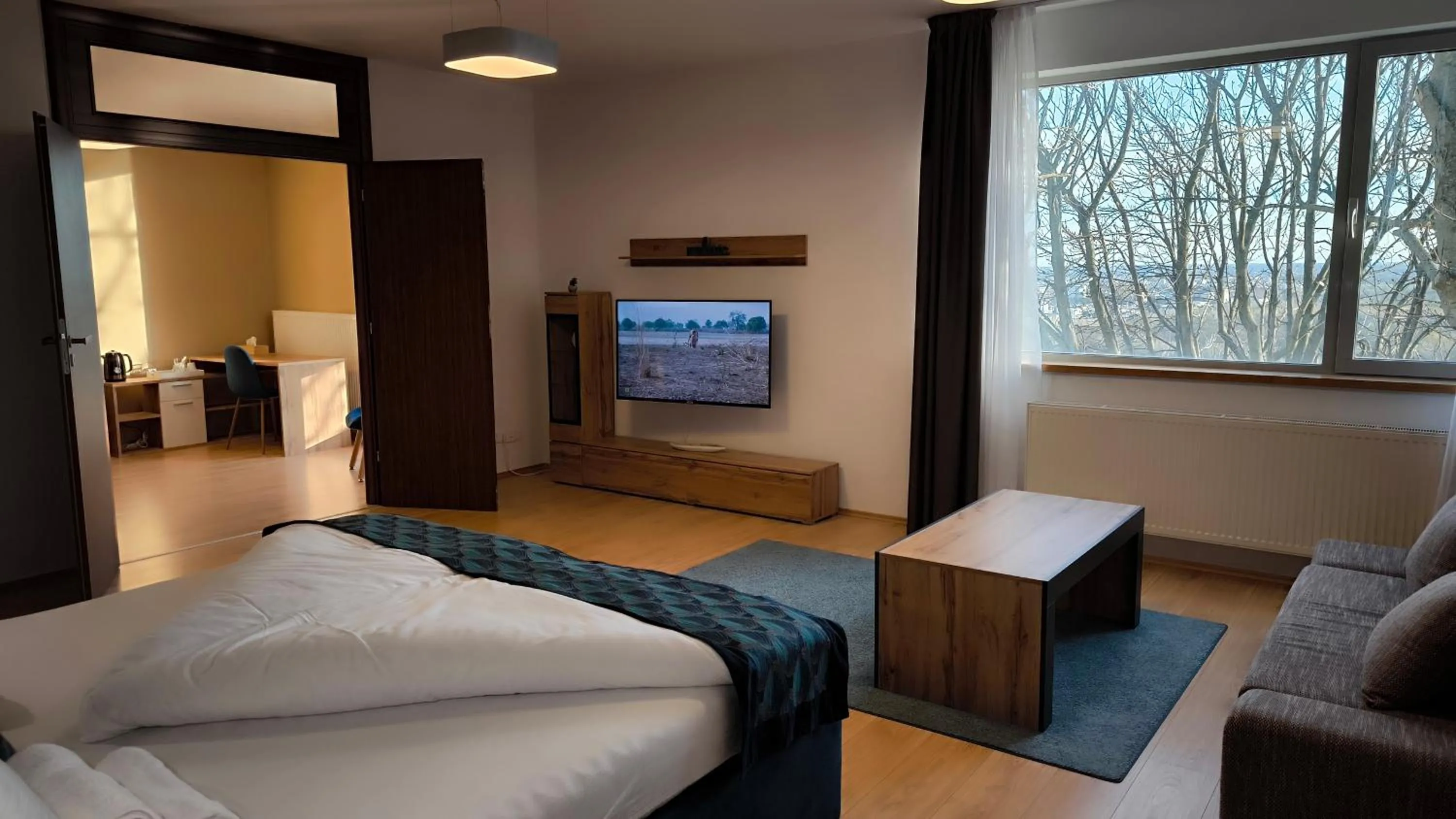Bed in River View Apartments Hotel