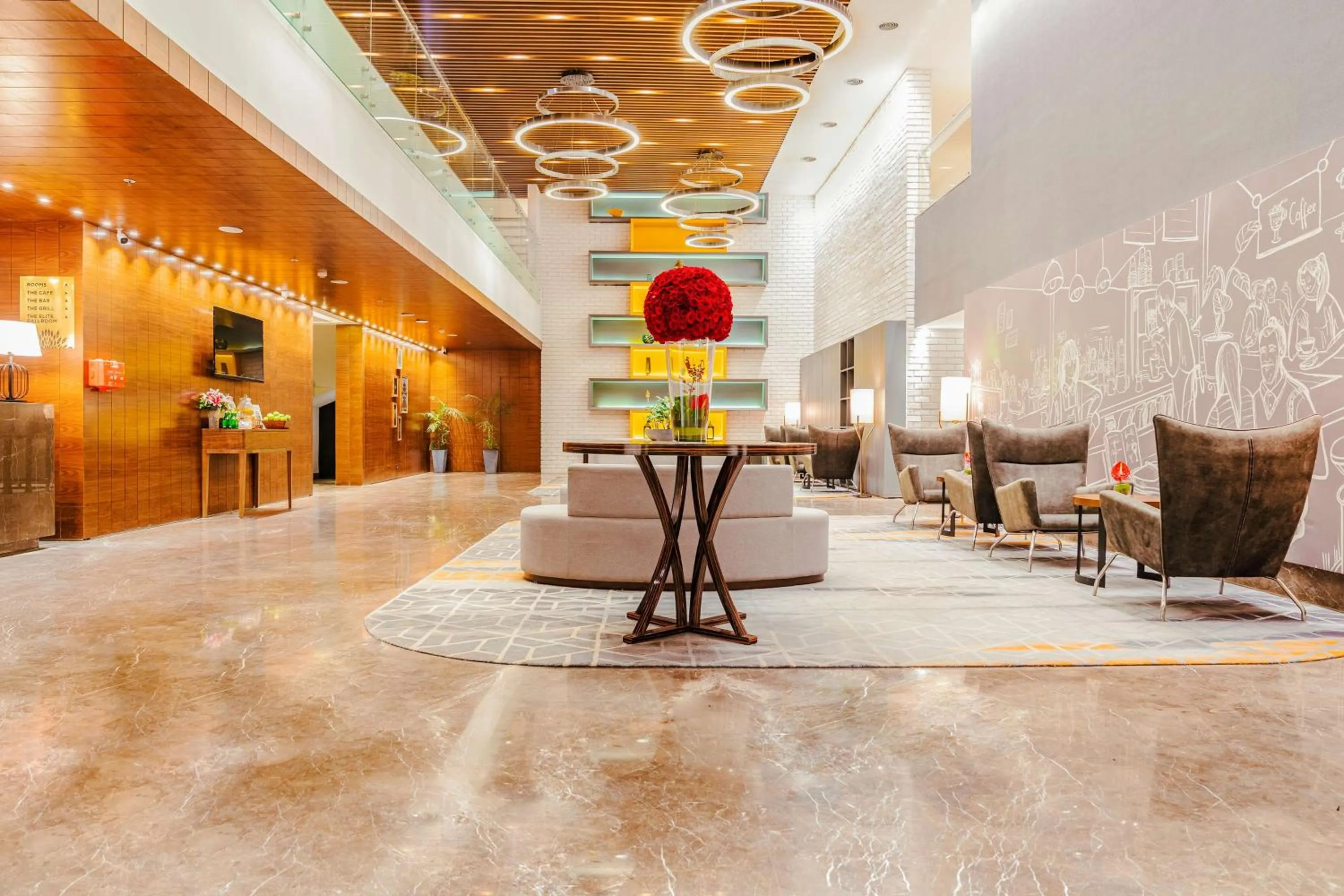 Lobby or reception in The Elite Narasapura, a member of Radisson Individuals