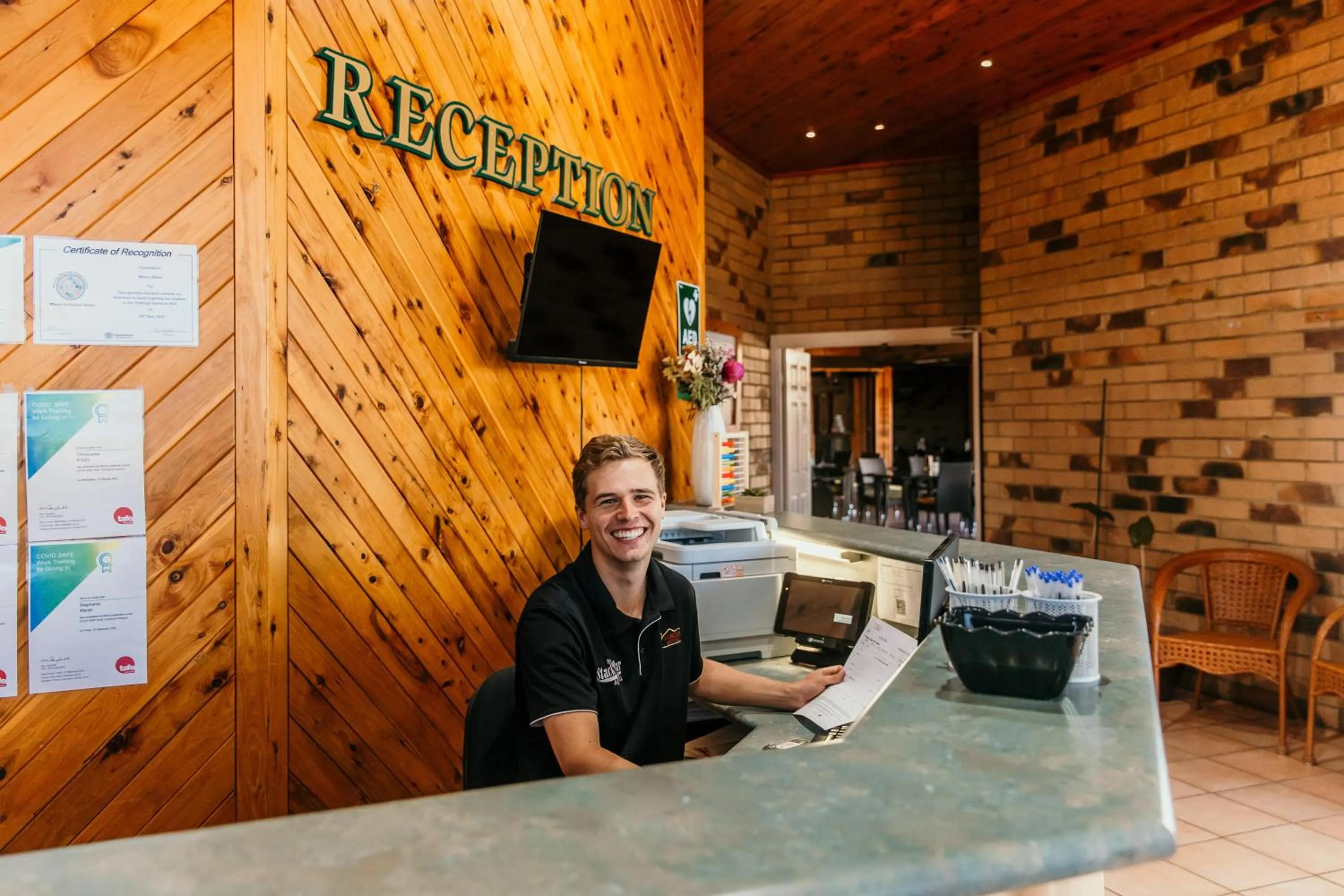 Lobby or reception in Abacus Motel
