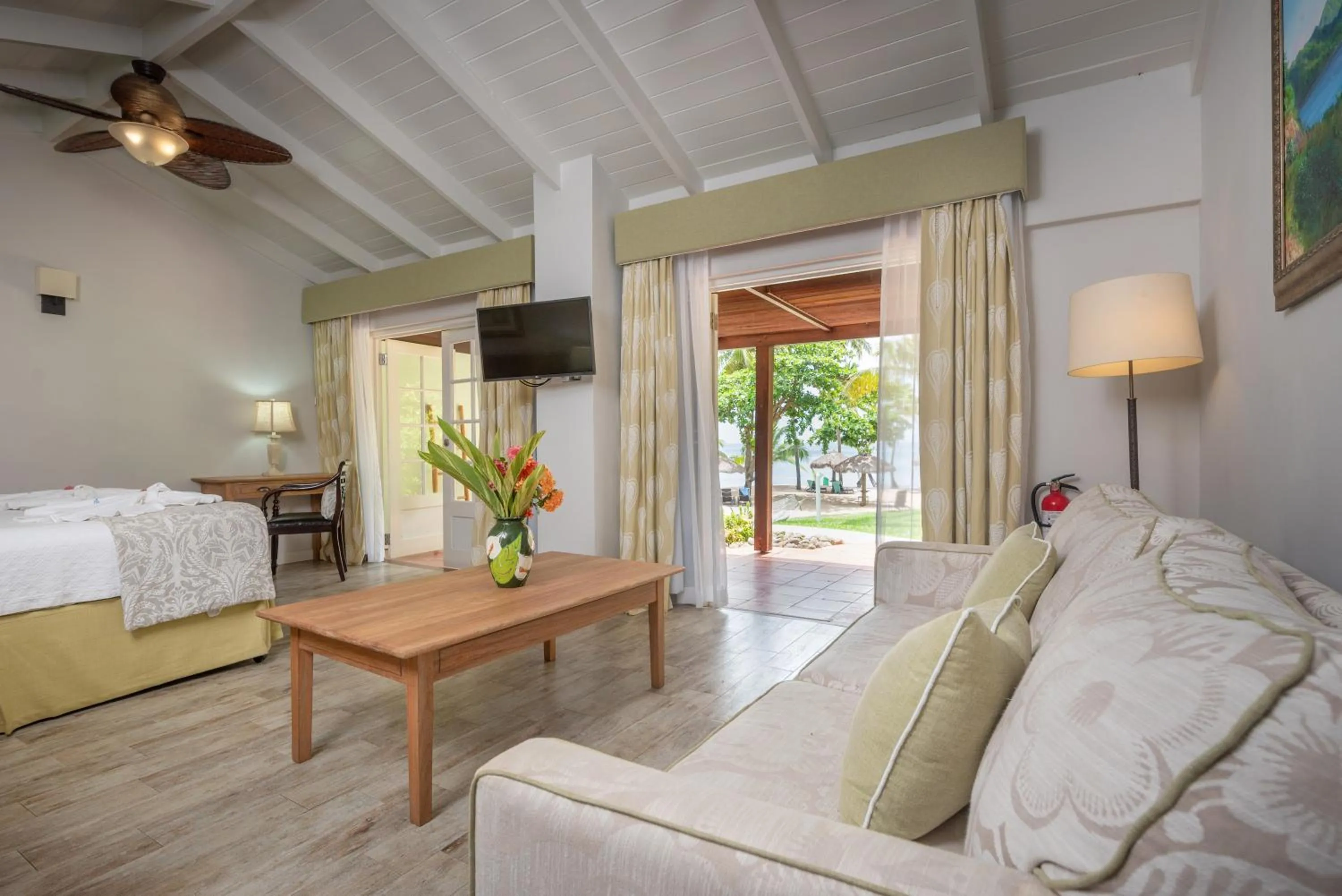 Living room, Bed in East Winds St. Lucia- All Inclusive