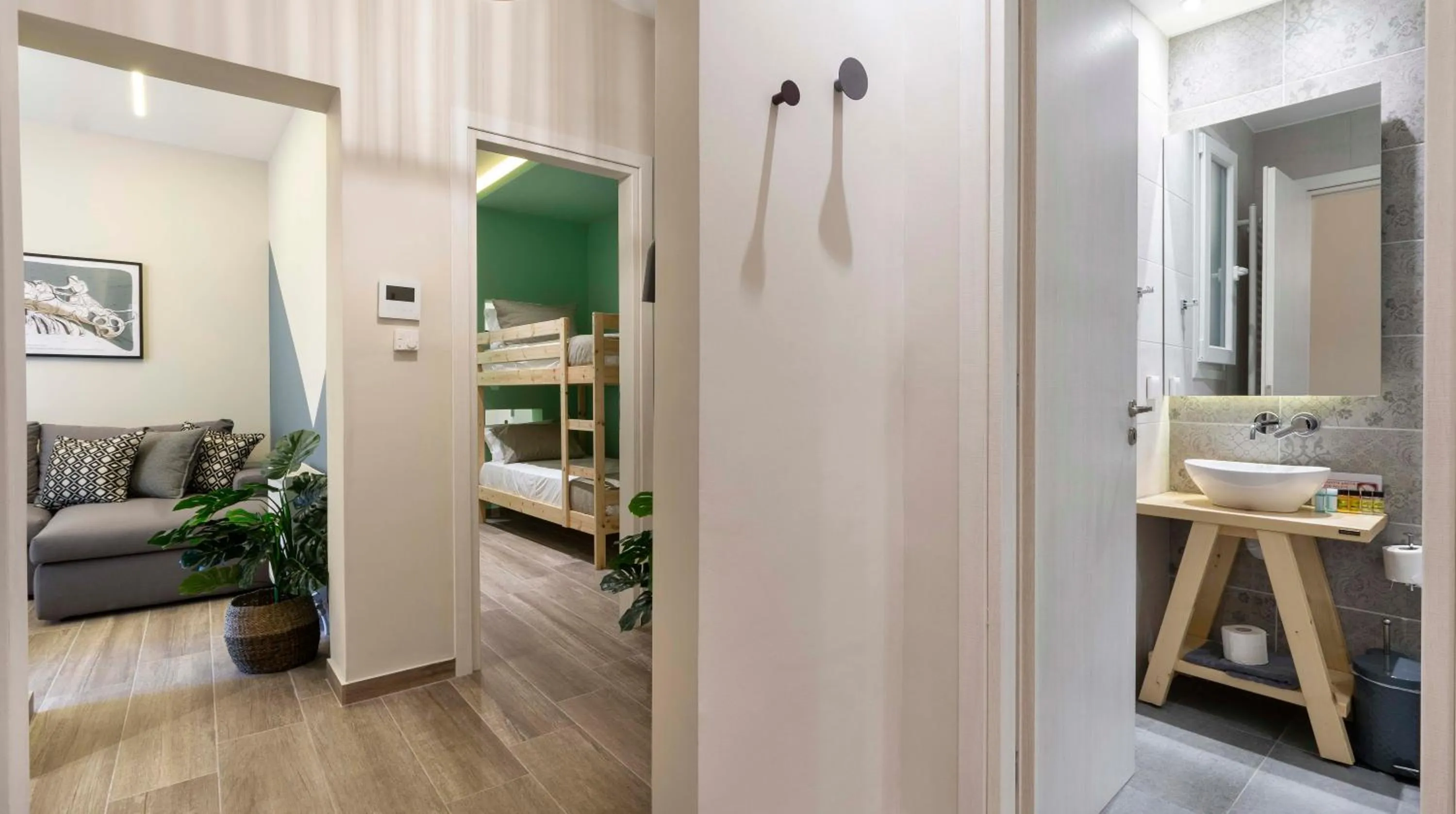 Bathroom, Bed in “Champions” Apartment in N. Kosmos neighbourhood