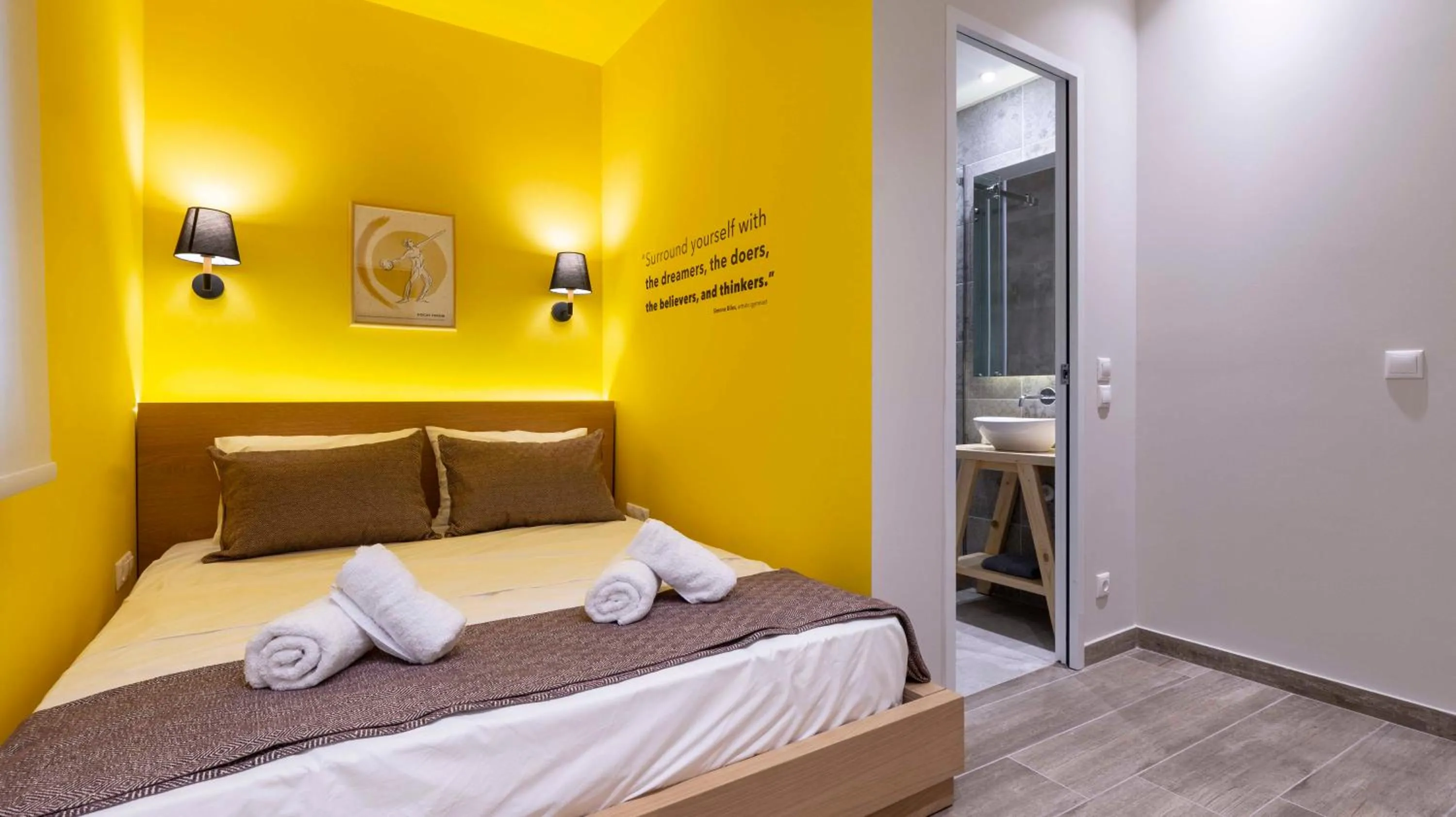 Bed in “Champions” Apartment in N. Kosmos neighbourhood