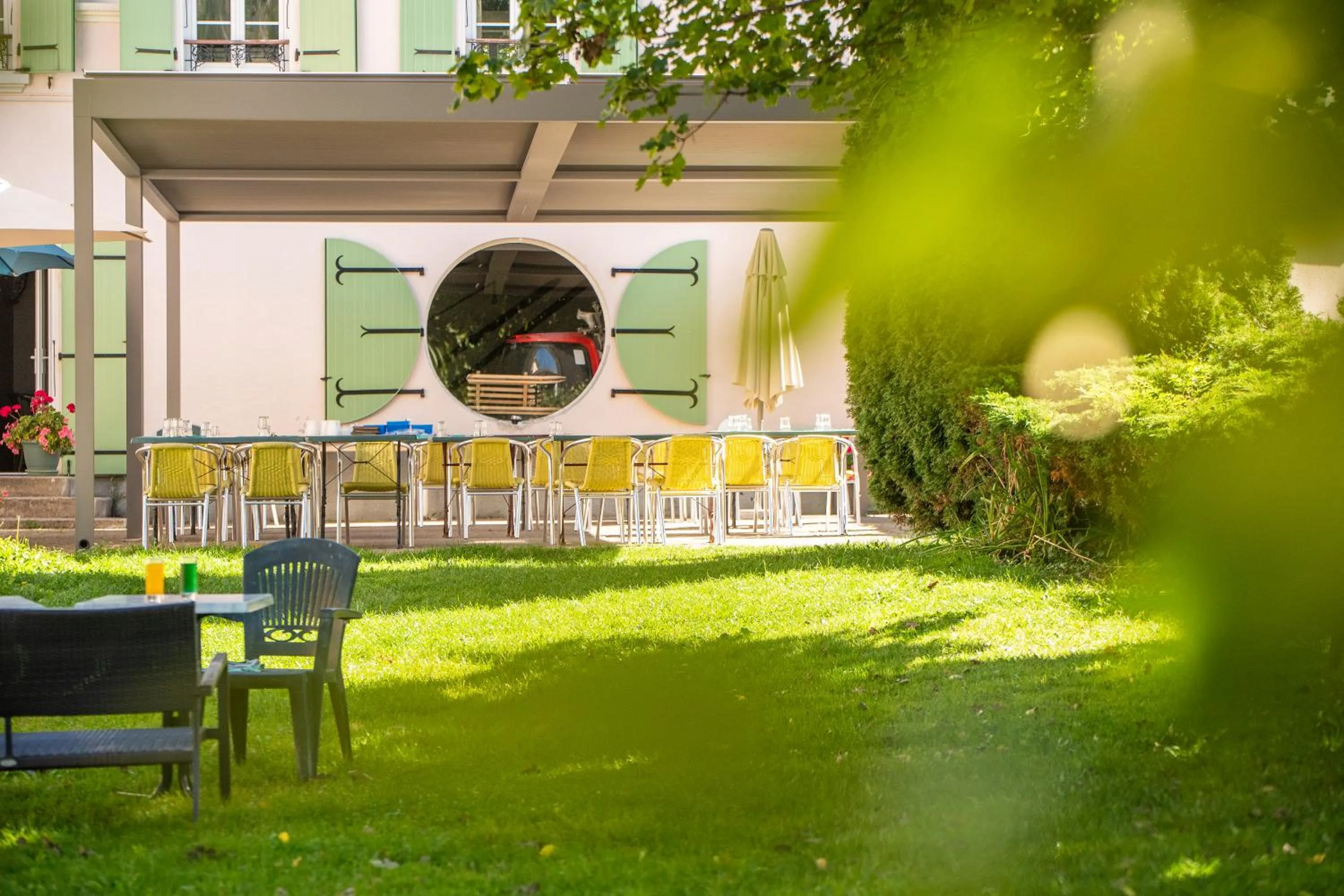 Garden in Logis Hôtel - Le Col de l'Arc