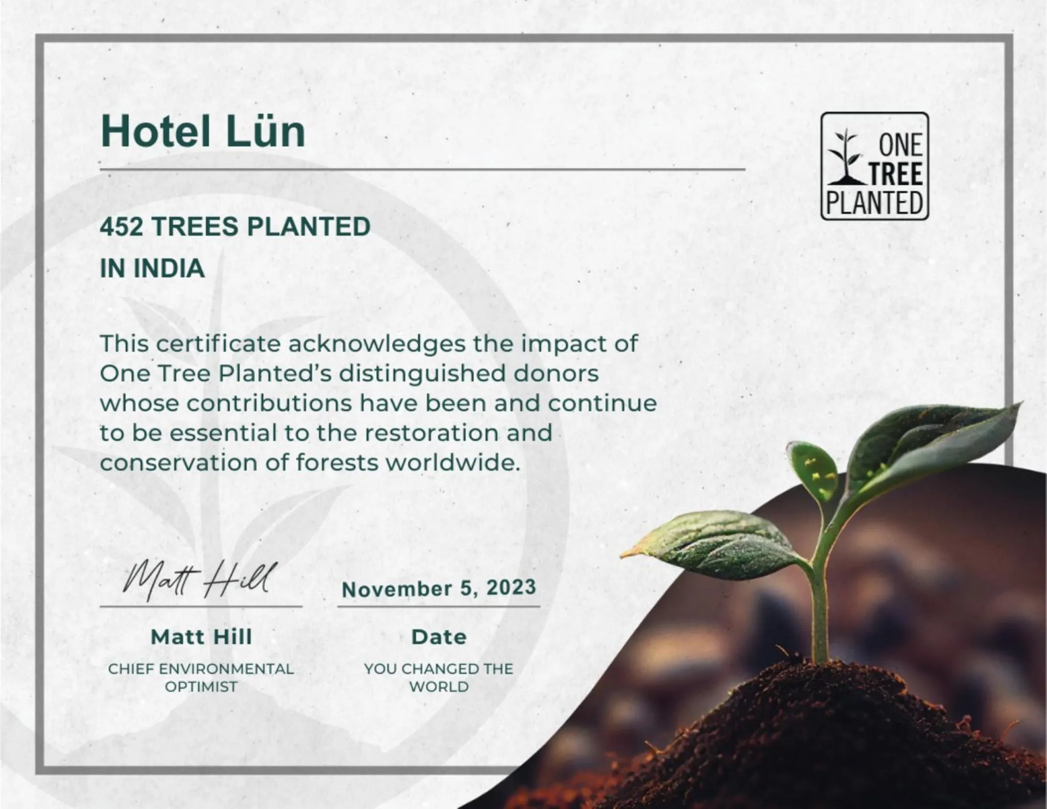 Certificate/Award in Hotel Lün