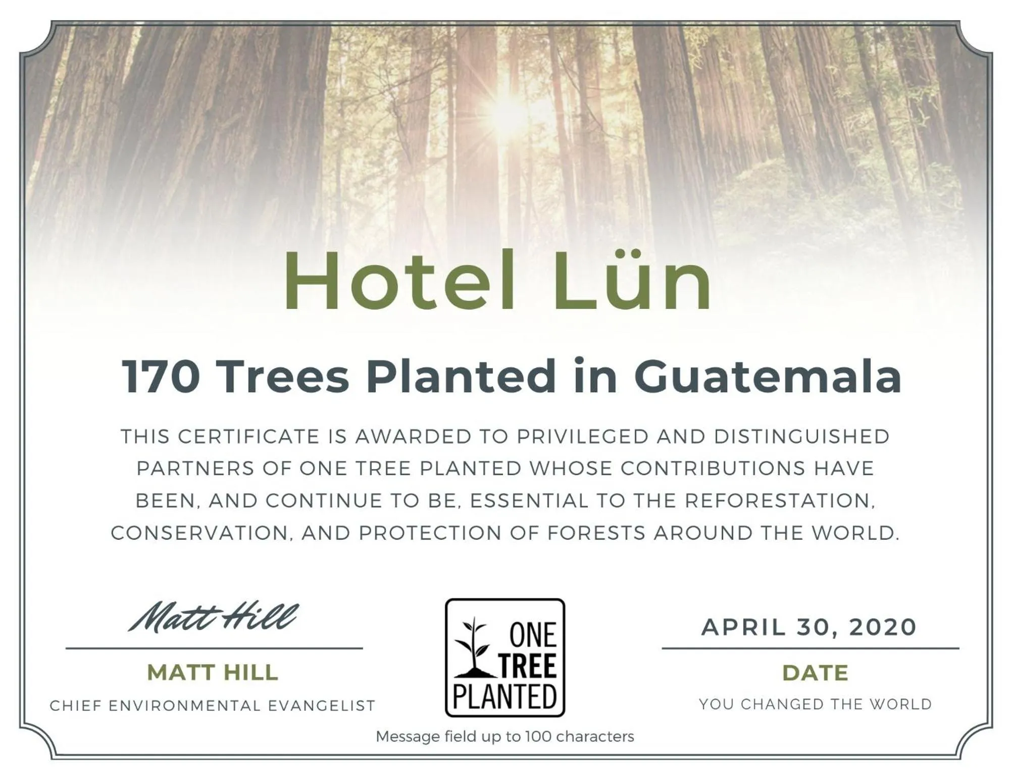 Certificate/Award in Hotel Lün