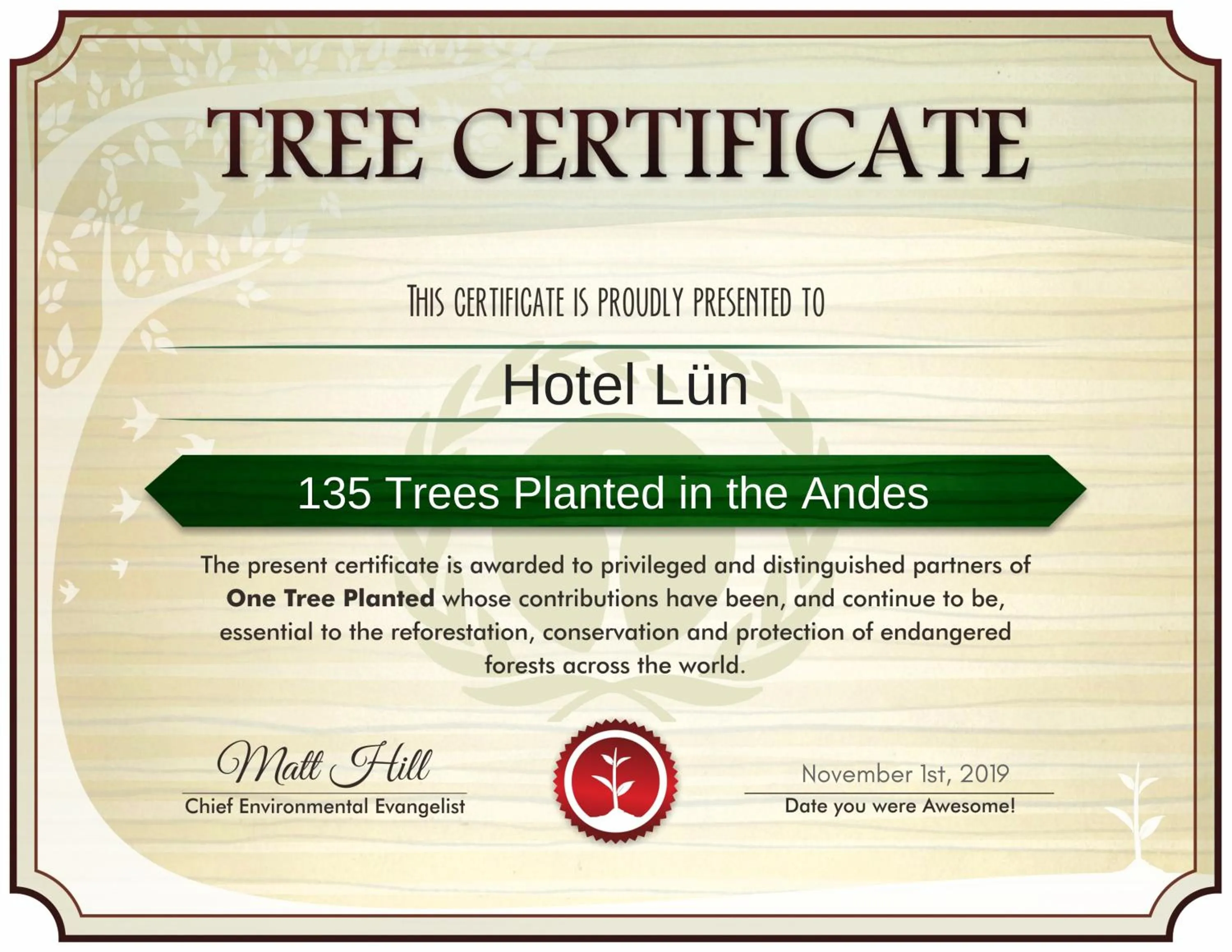 Certificate/Award in Hotel Lün