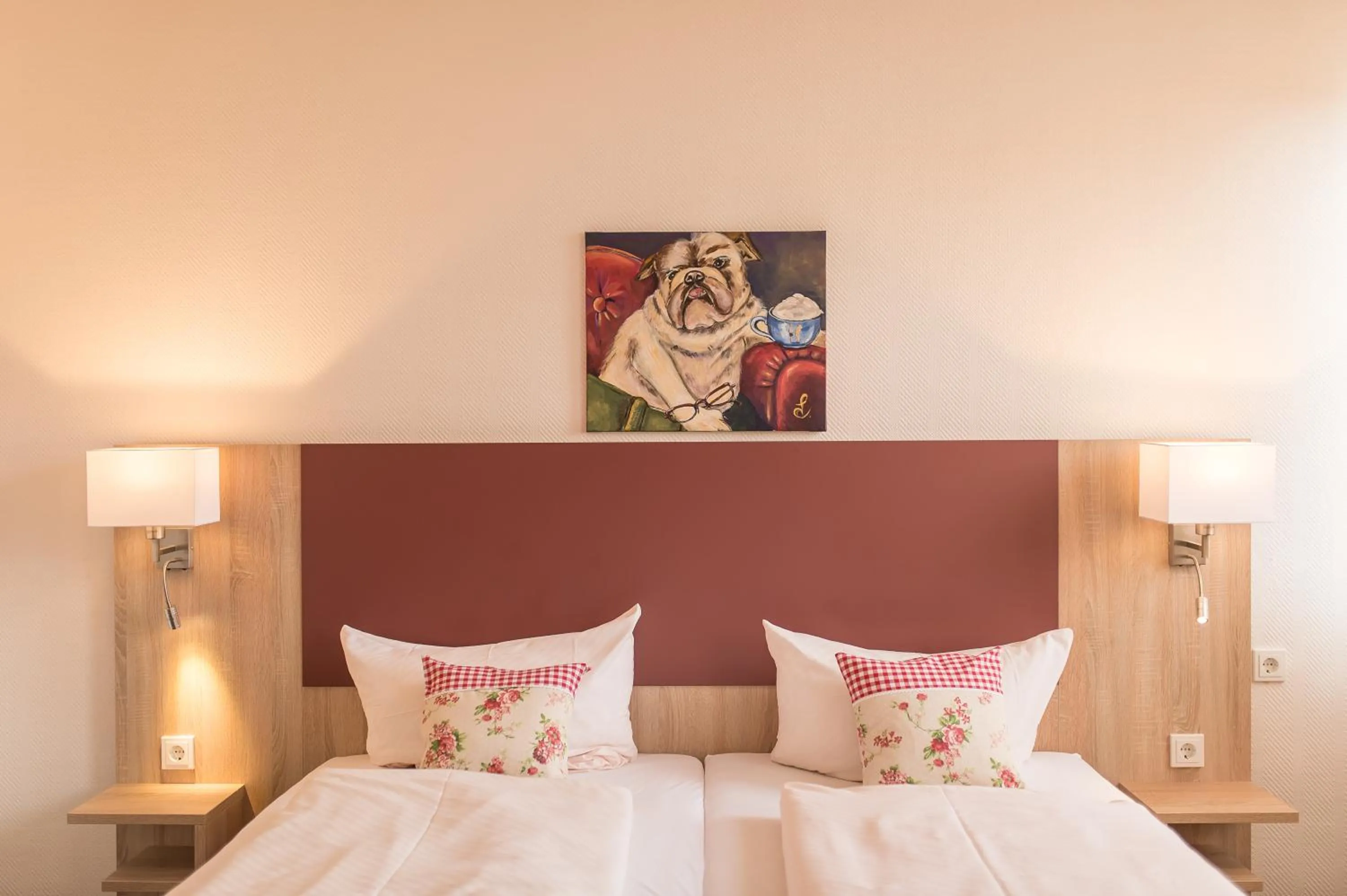 Bed in Hotel Leander