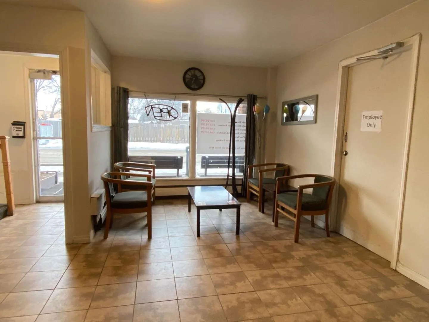 Seating area in Uptown Motel