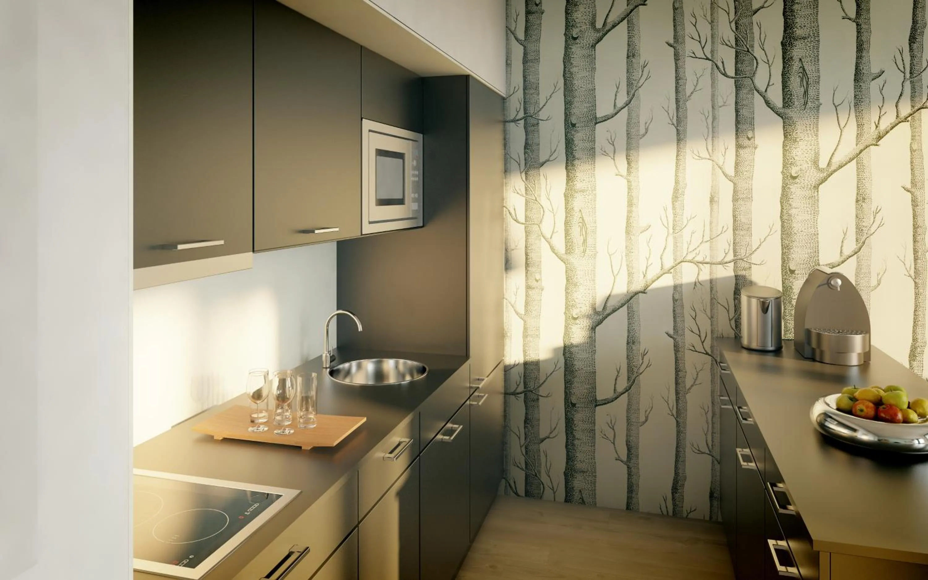 Kitchen or kitchenette in Aparthotel Lípa