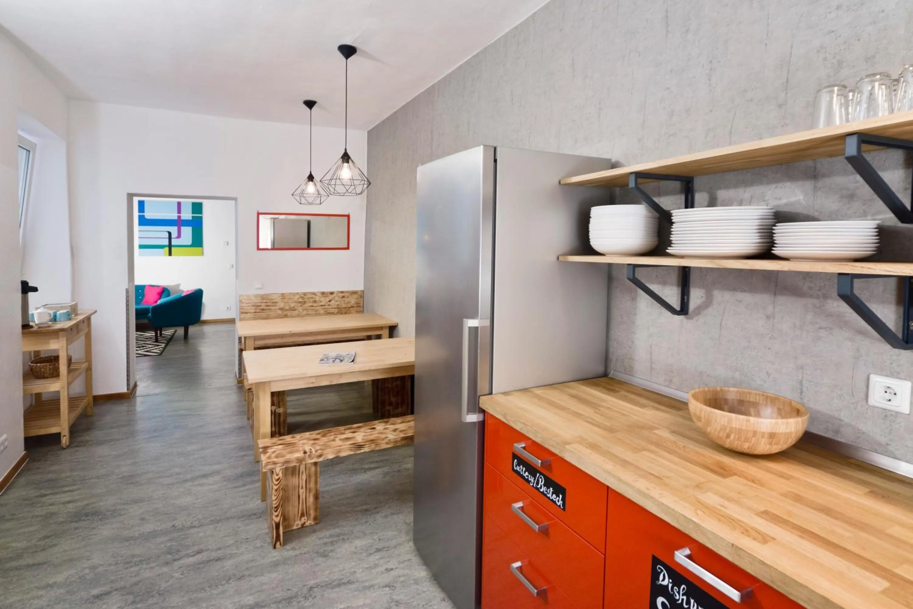 Communal kitchen in Old Town Hostel