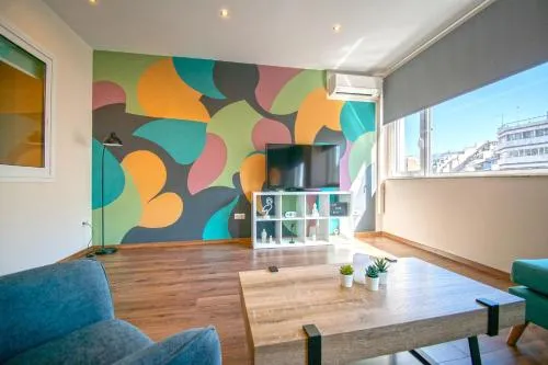 Abstract Flat With Urban View