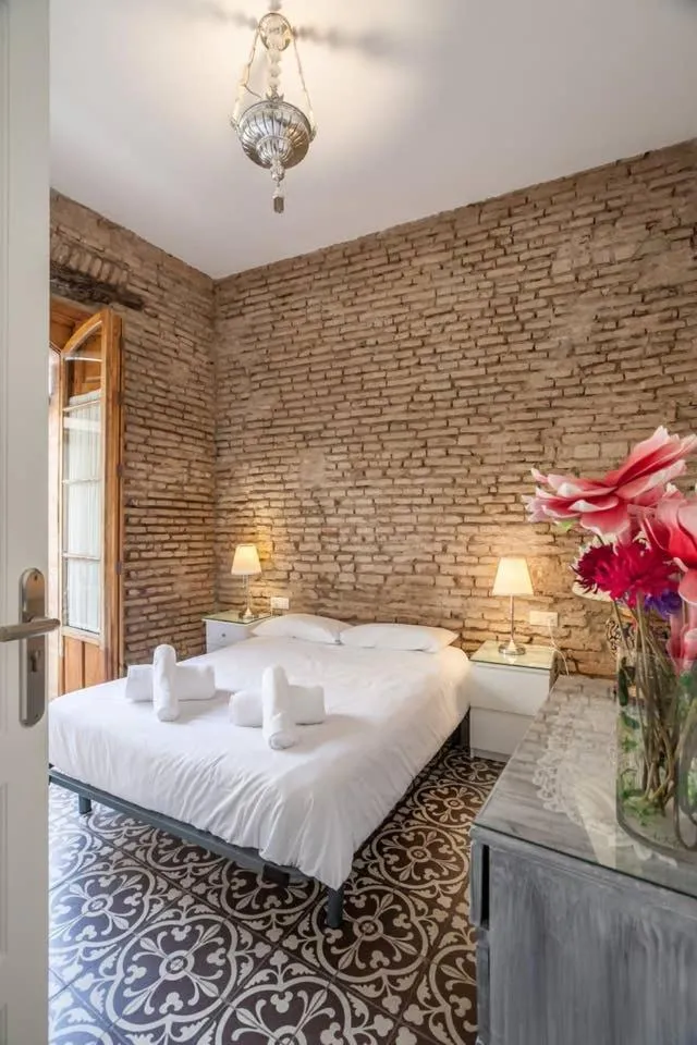 Bedroom, Bed in PuraSevilla apartments